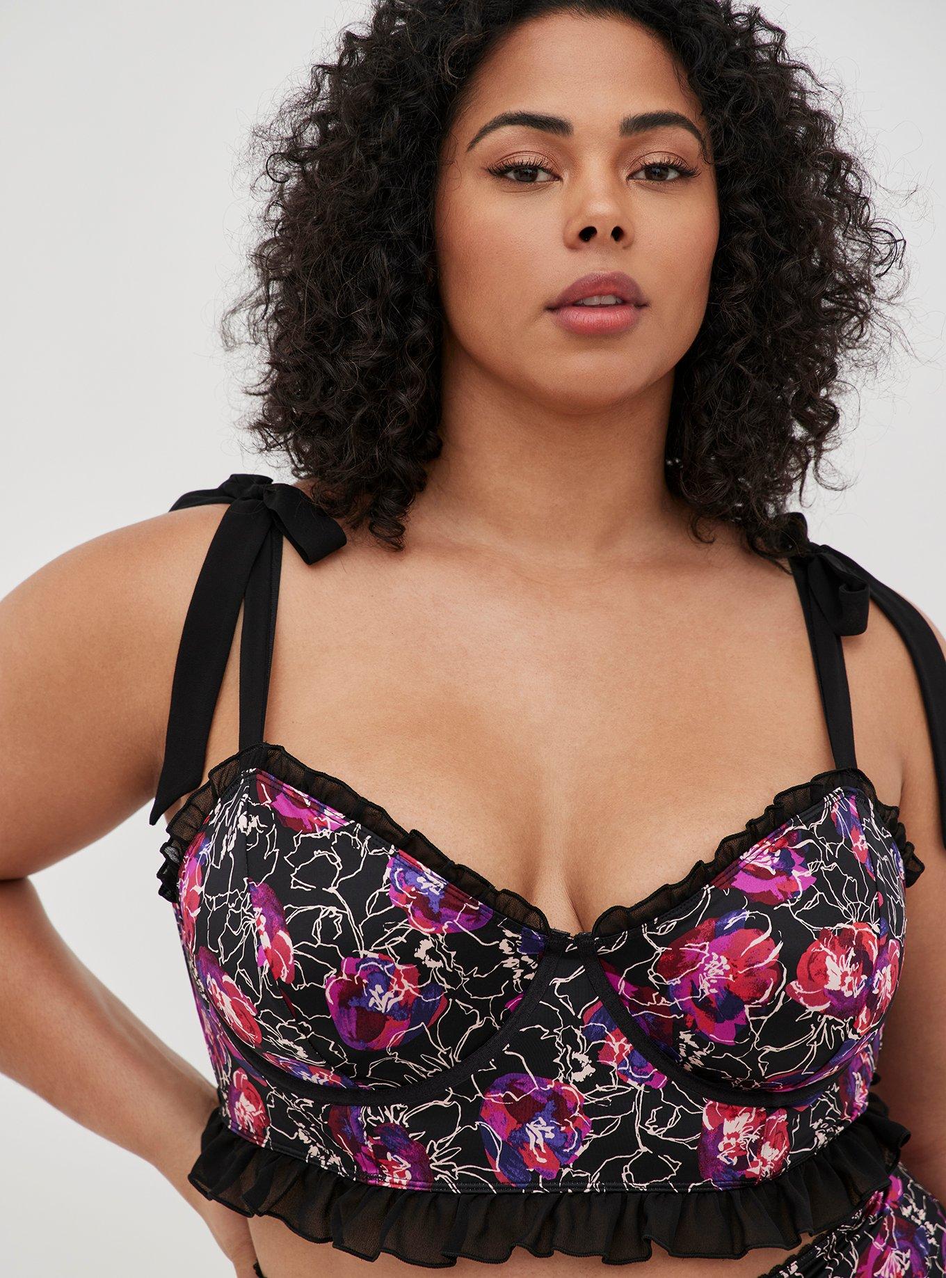 Plus Size Sexy Floral Lace Underwire Full Coverage Butterfly Bra