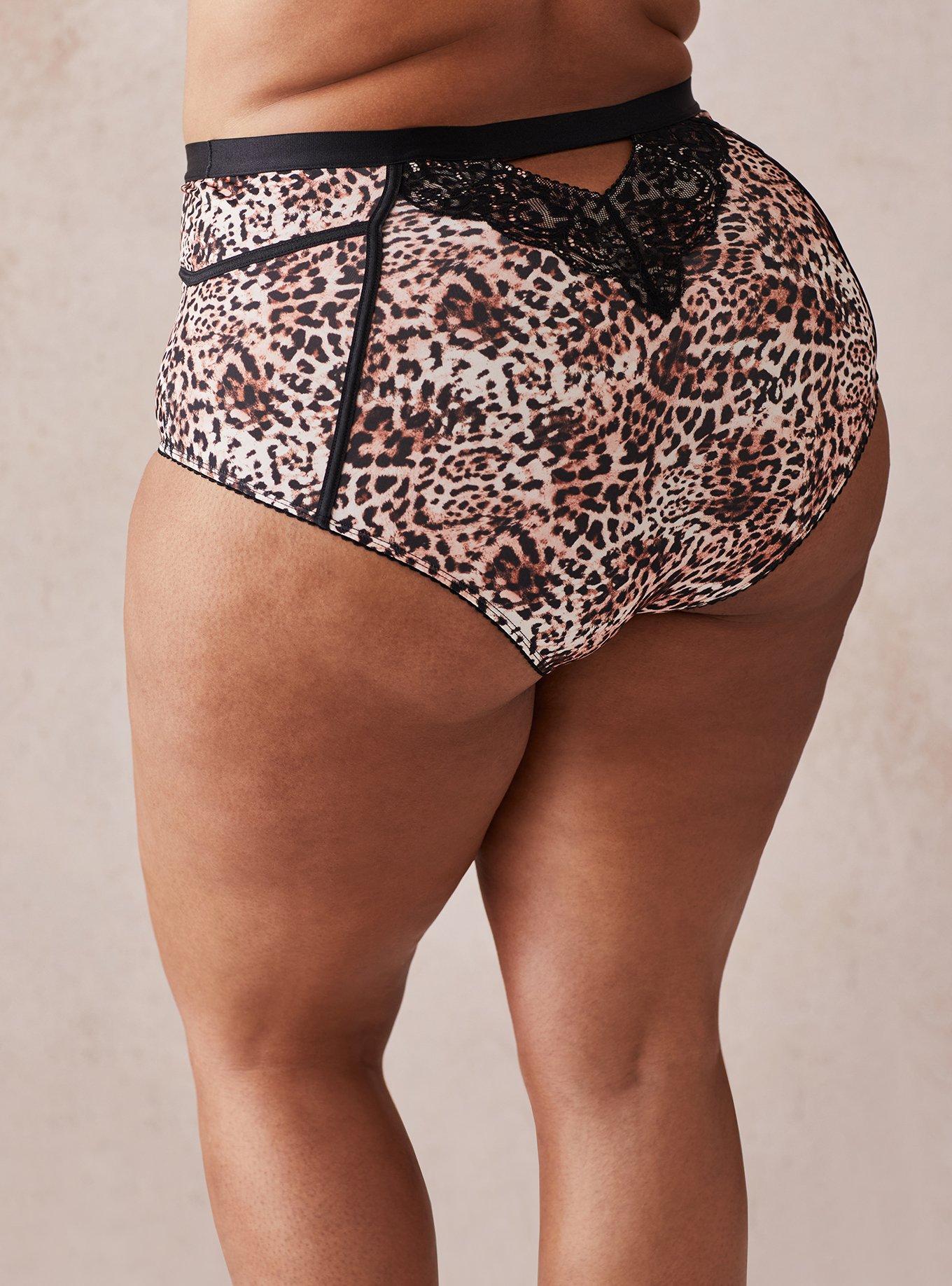 Plus Size - Microfiber High Waist Cheeky Panty With Lace Piecing - Torrid