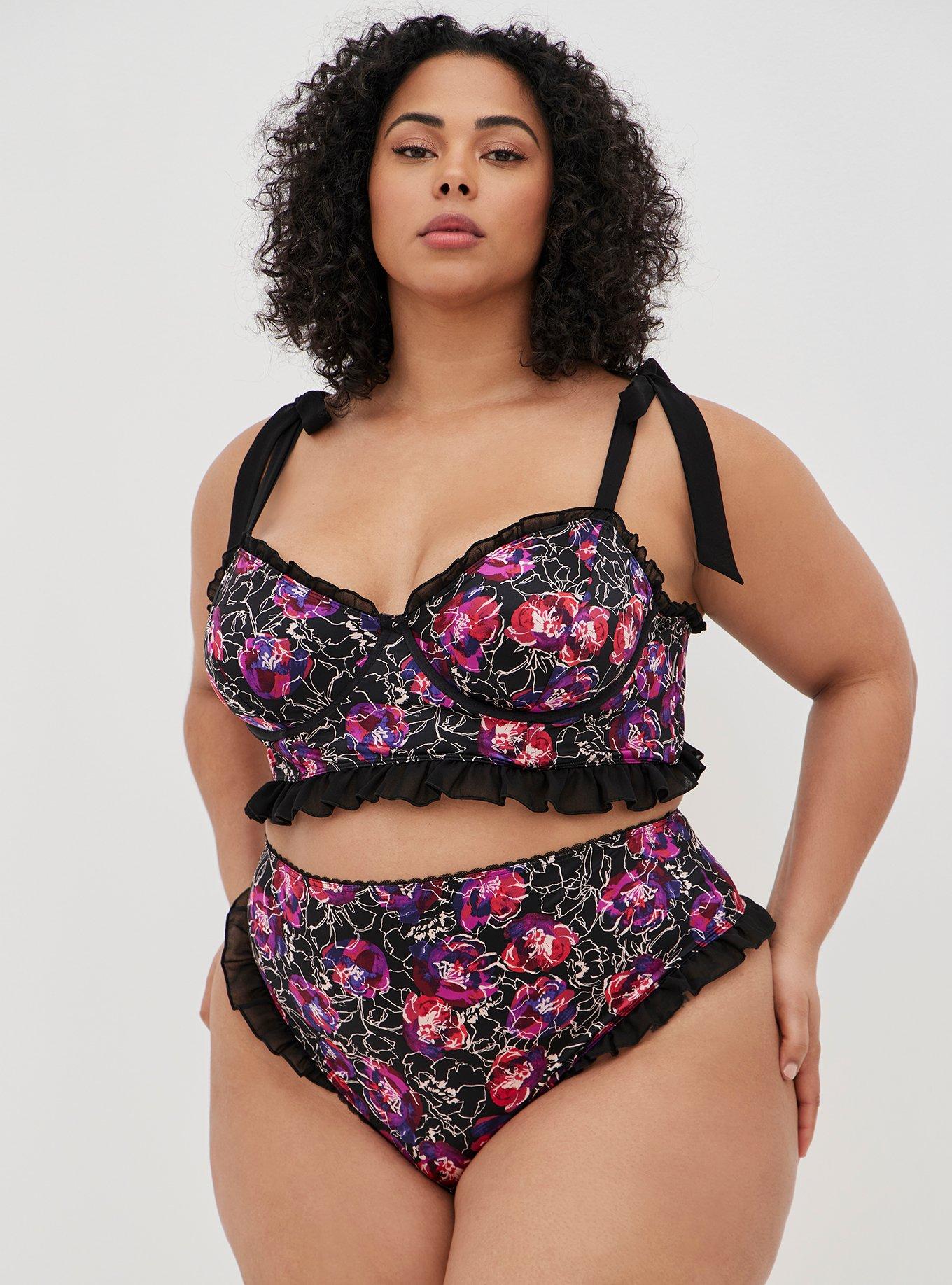 Plus Size - Glossy Mesh Mid-Rise Keyhole Cheeky Panty - Torrid