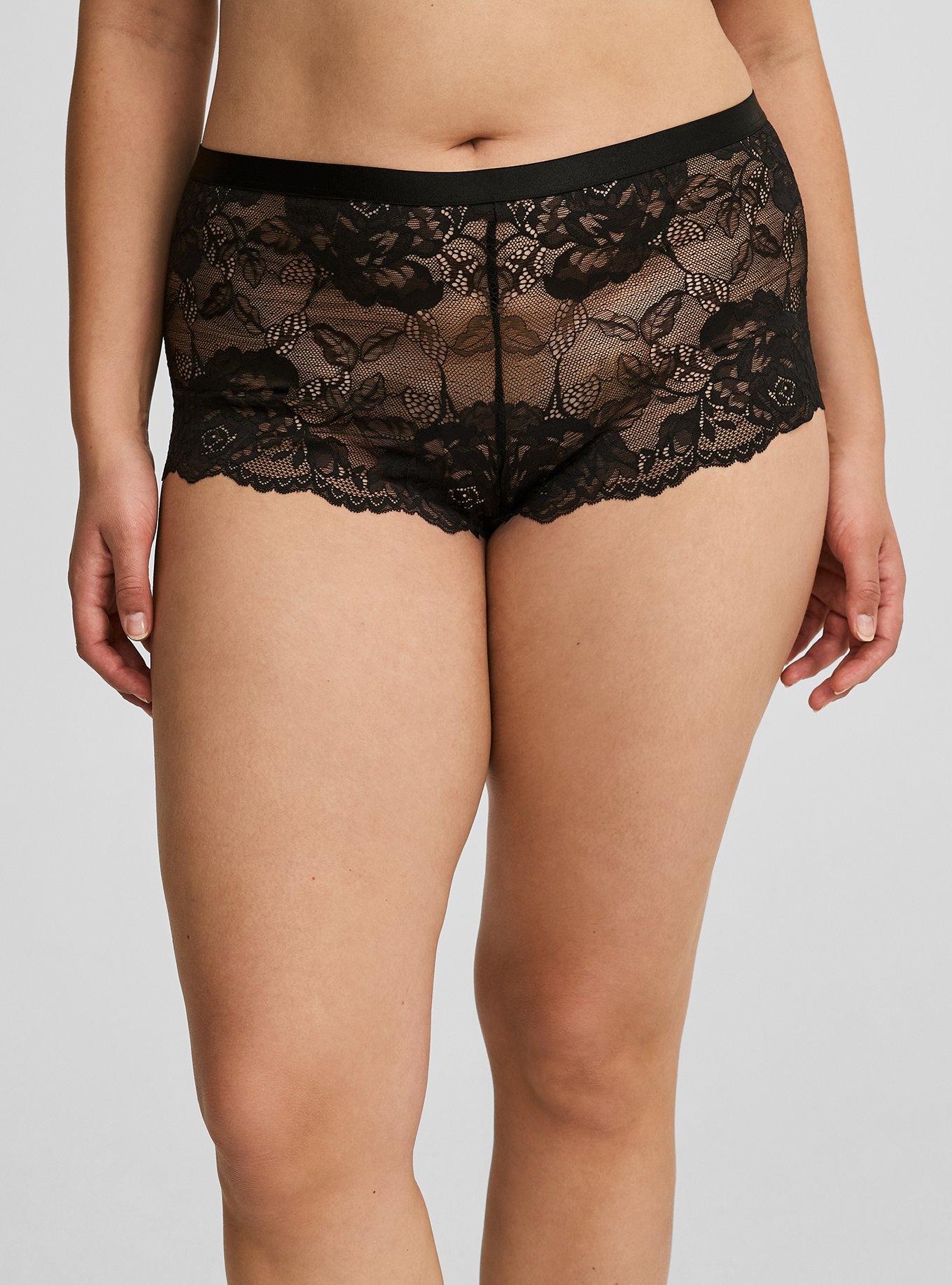 Floral Lace Mid-Rise Cheeky Mini Lattice Back Panty