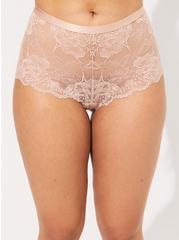 Floral Lace Mid-Rise Cheeky Mini Lattice Back Panty, ROSE DUST, alternate