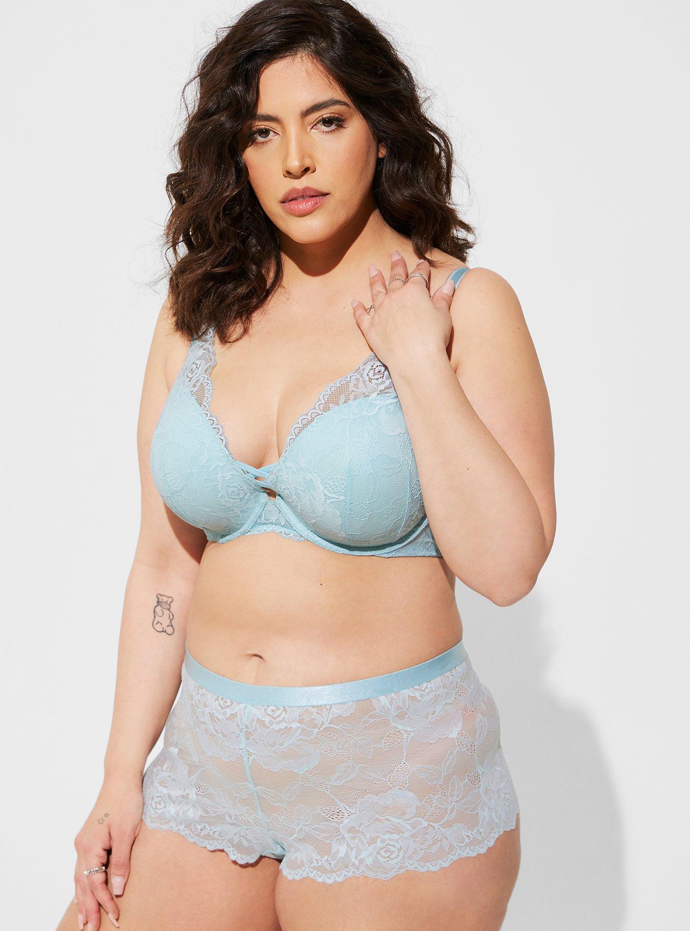 Womens Plus Size Micro Cheeky Underwear with Lace - Togo