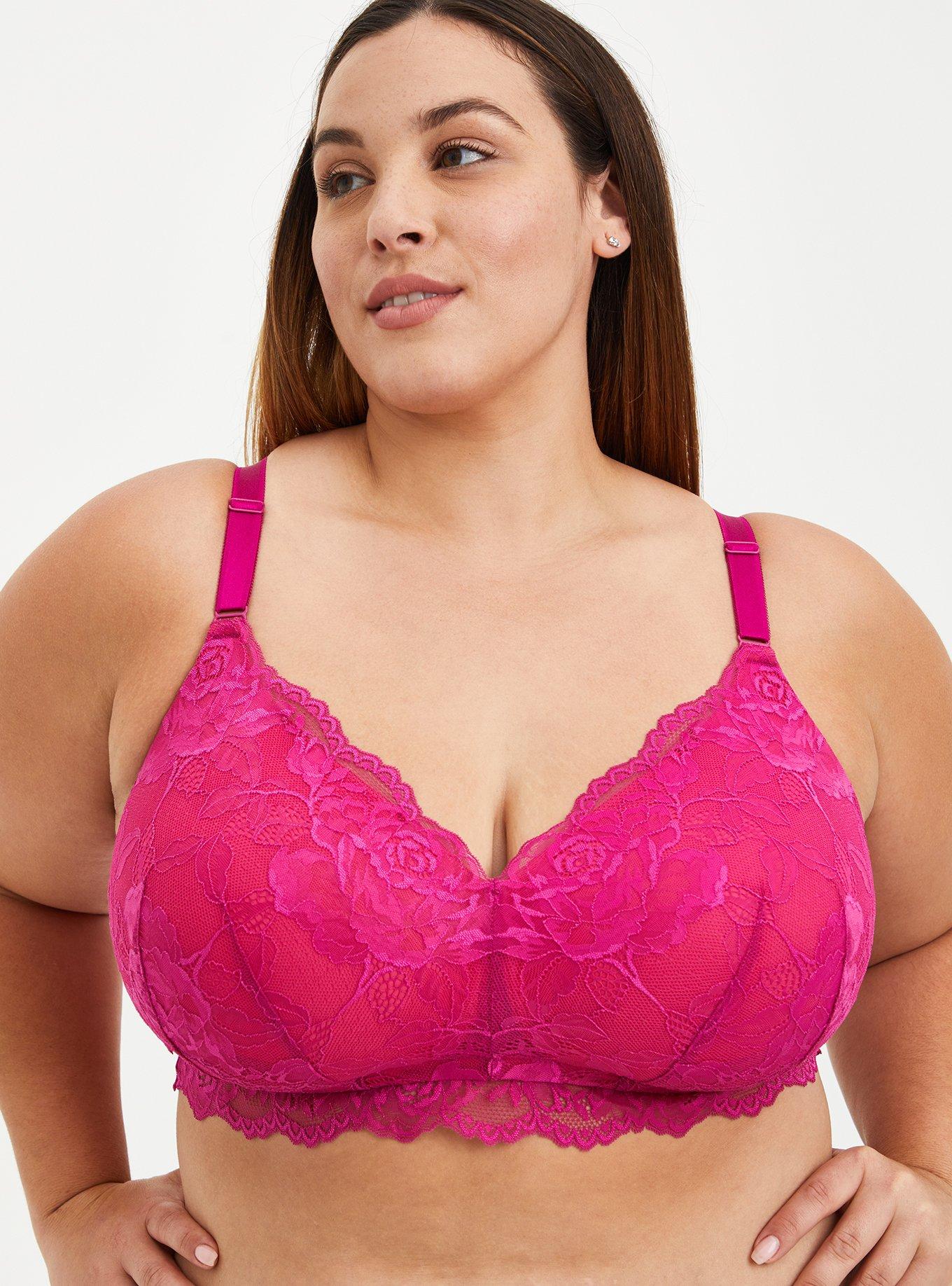 Plus Size - Wire-Free Lightly Lined Lace Logo Longline 360° Back Smoothing™  Bra - Torrid