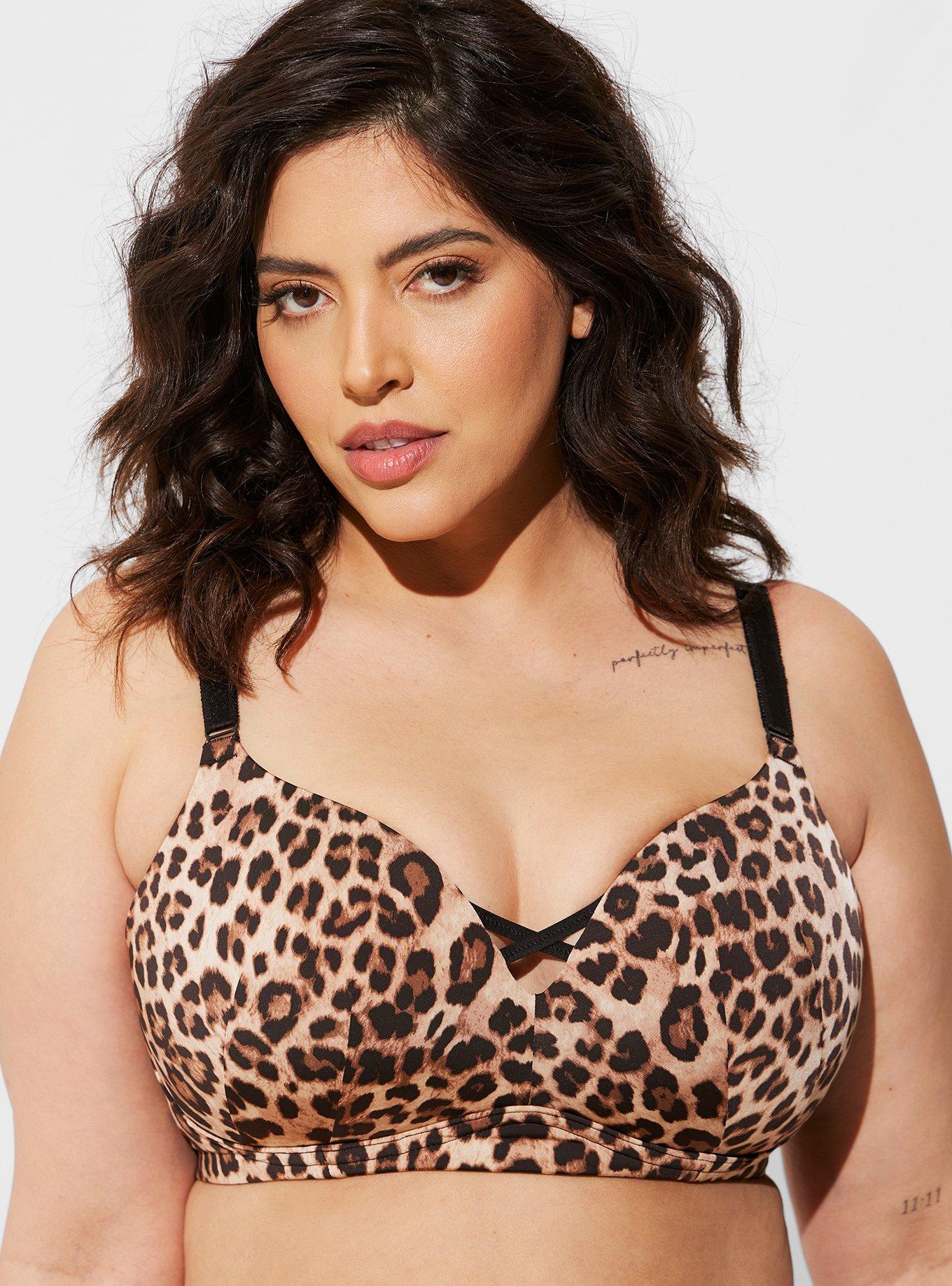 Torrid 46 DD PUSH-UP WIRE-FREE BRA - LACE LEOPARD WITH 360° BACK