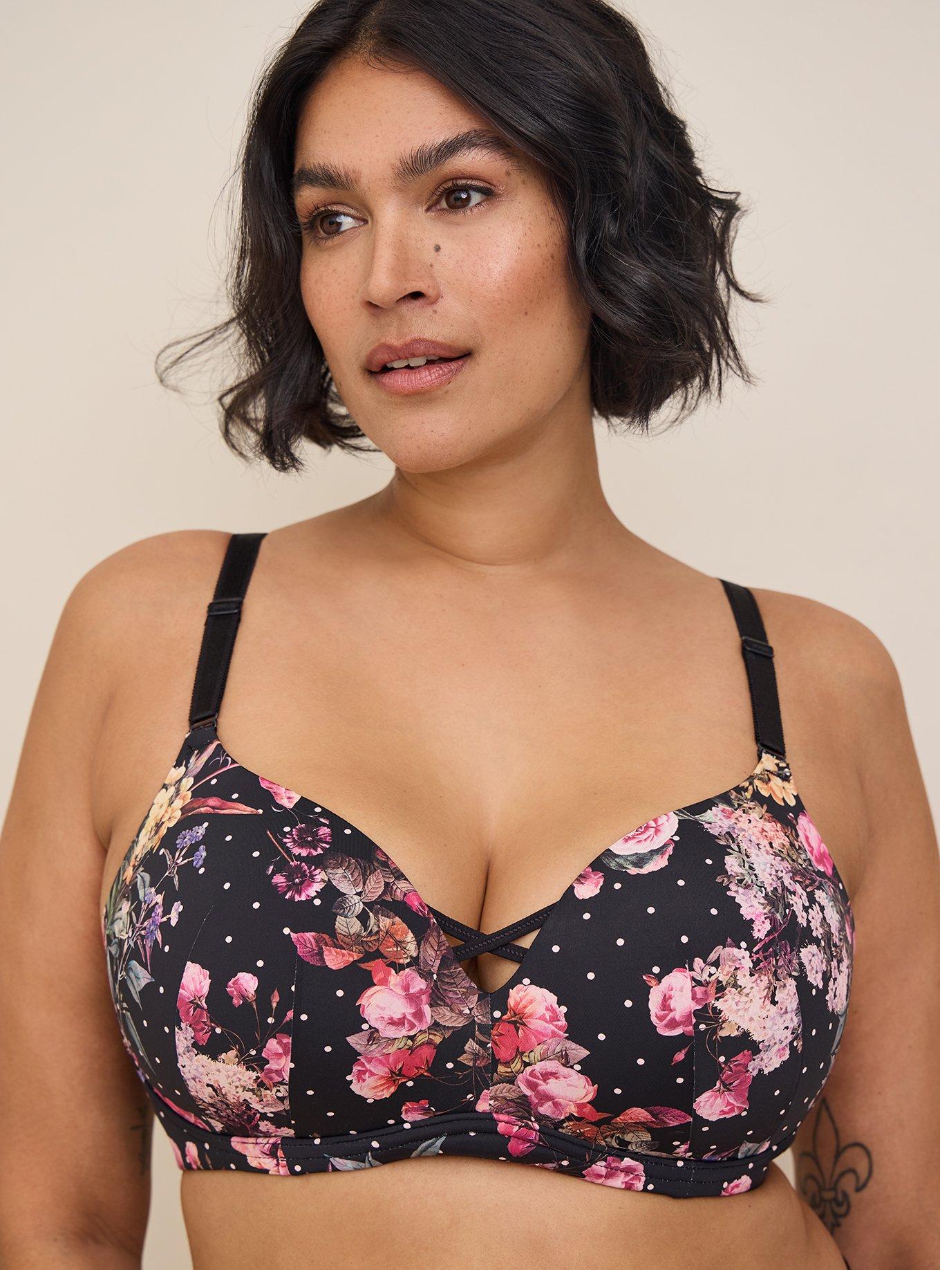 Torrid PUSH-UP T-SHIRT BRA - FLORAL LEOPARD SKULL size