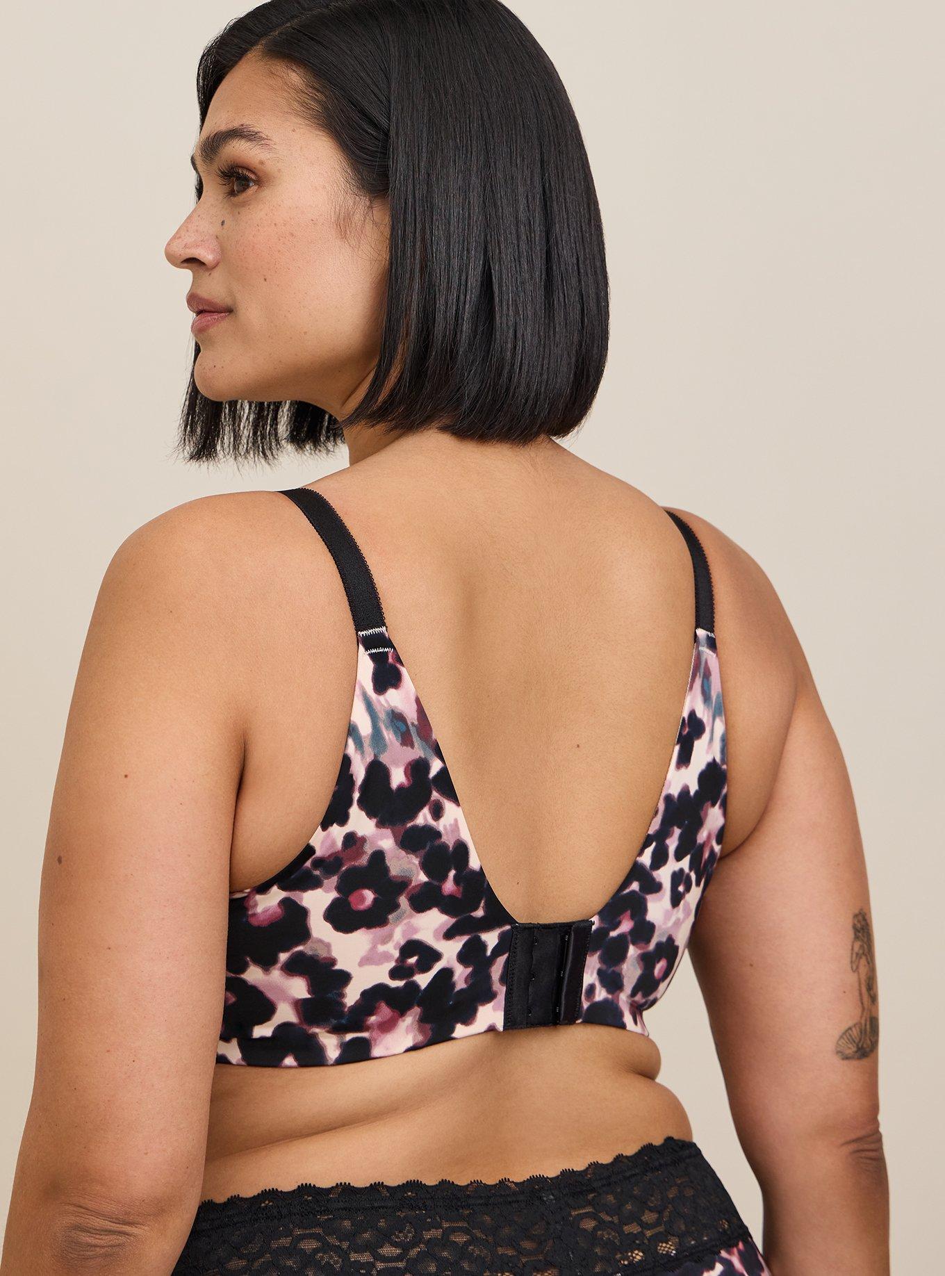 Plus Size Dream Wire-Free Push-Up Bra, INK BLOT FLORAL POWDER PUFF: BLACK, alternate