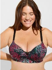Plus Size Wire-Free Push-Up Print 360° Back Smoothing® Bra , CHIC LEOPARD RICH BLACK, hi-res