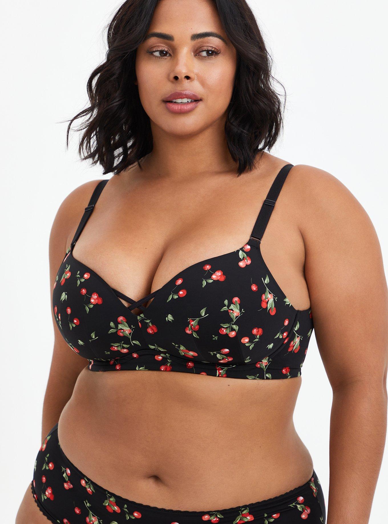 Torrid Tattoo Plunge Push-Up Print Straight Back Bra Size 46DDD Red - $19 -  From Paige