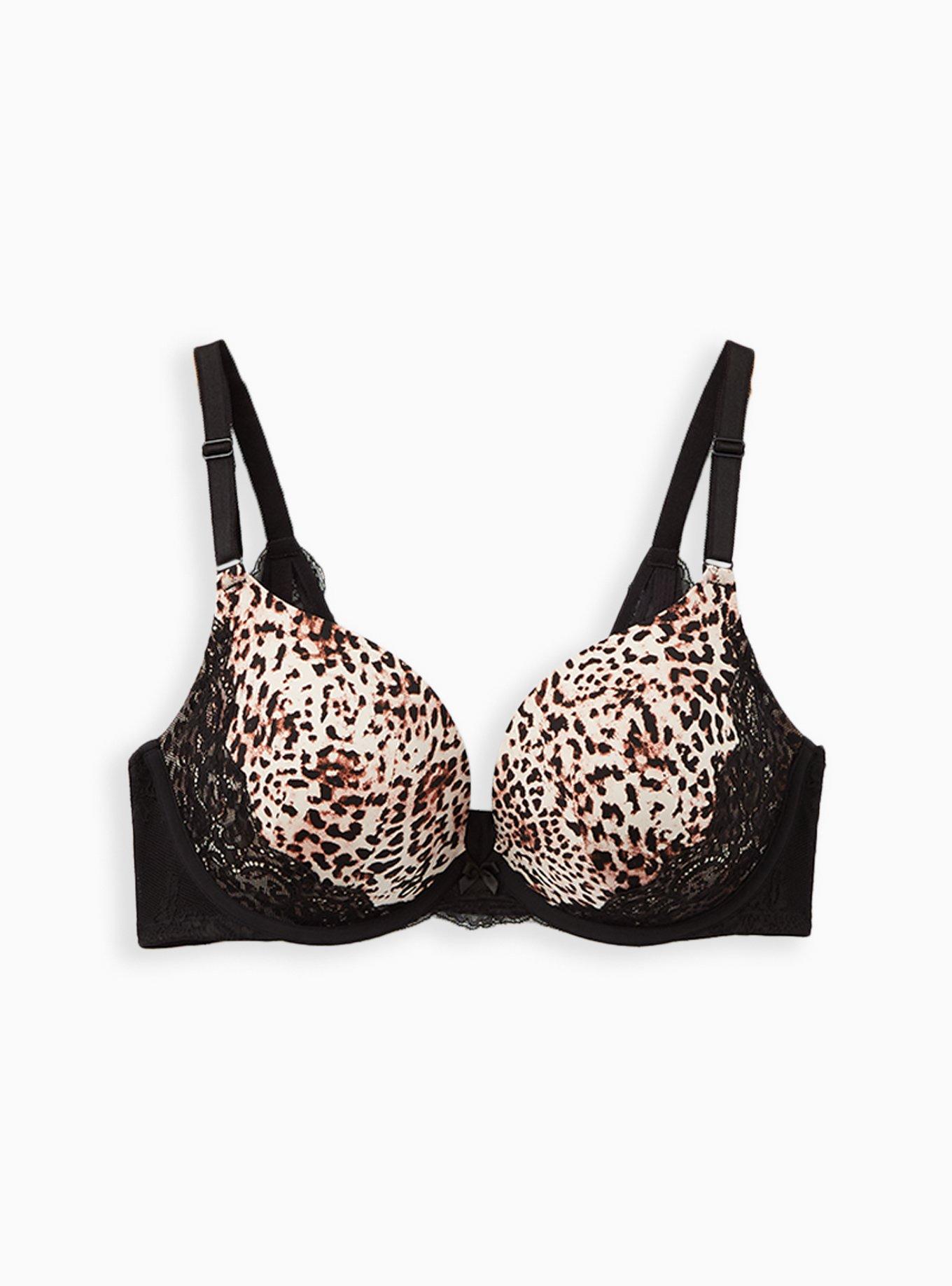 Wireless Bra with Molded Cups and Glossy Band - Leo Print