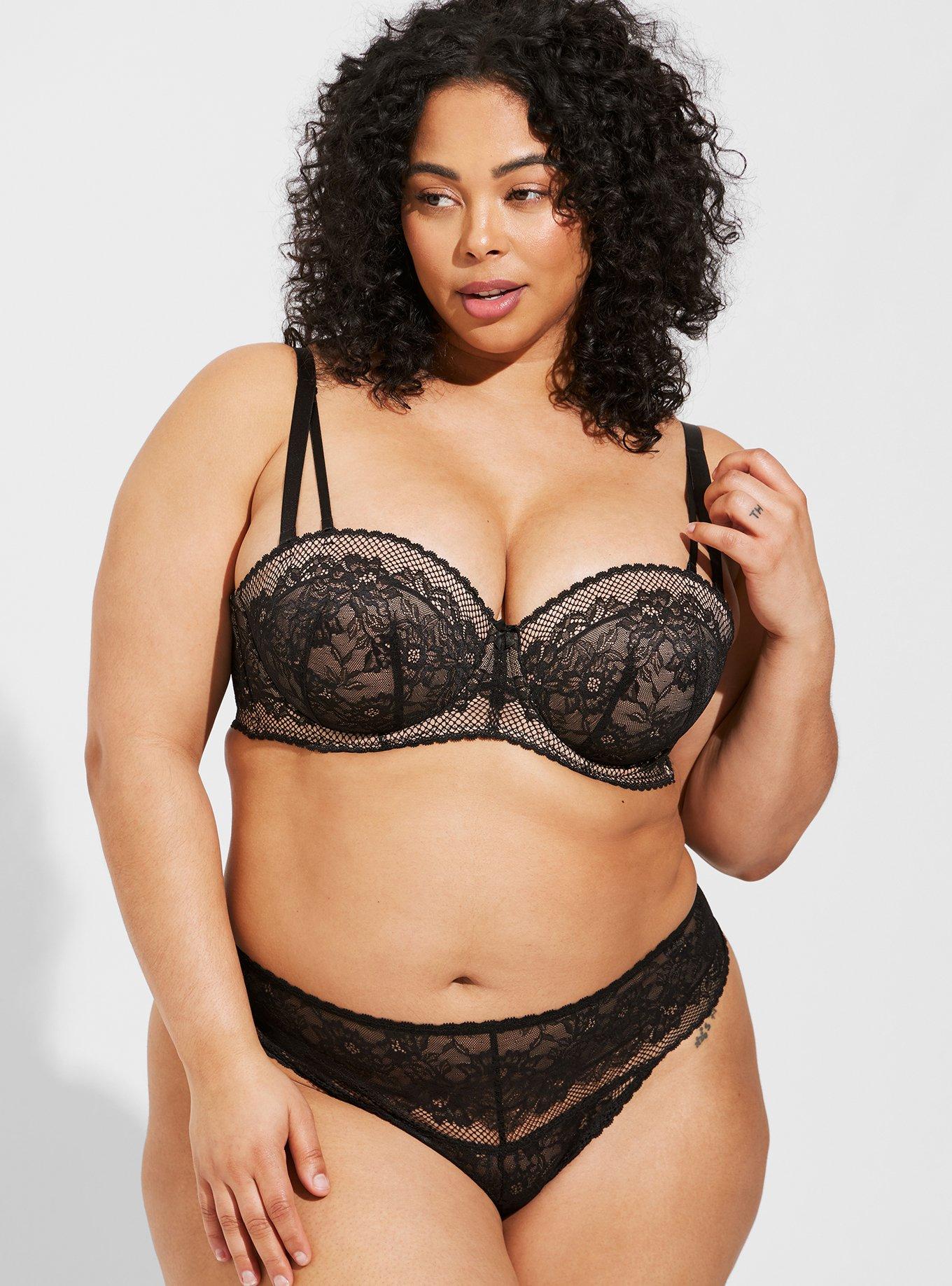 TORRID Strapless Push Up Animal Lace Straight Back Bra