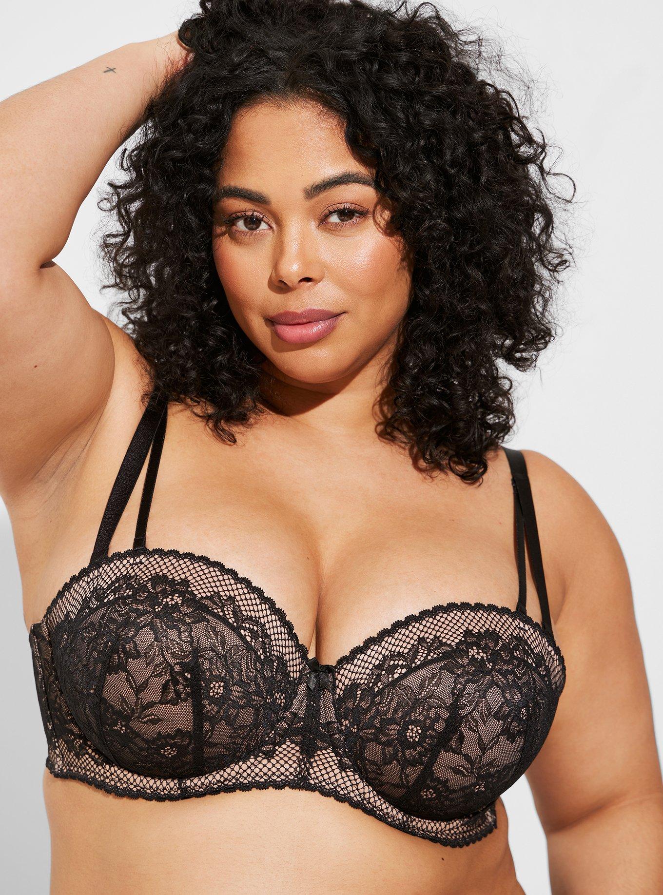 Plus Size - Strapless Push-Up Fleur Lace Straight Back Bra - Torrid