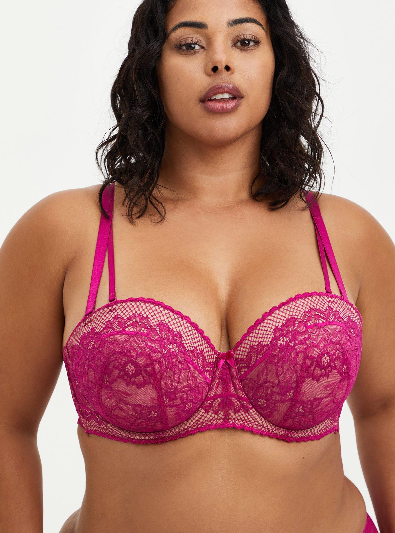 Plus Size - Full Coverage Unlined Bombshell Lace Straight Back Bra