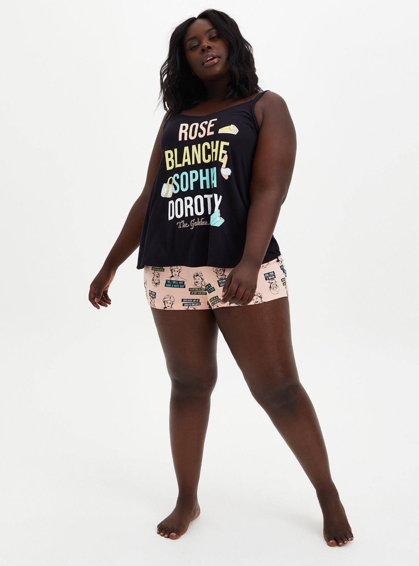 Plus Size  Golden Girls Black Sleep Tank, DEEP BLACK, alternate