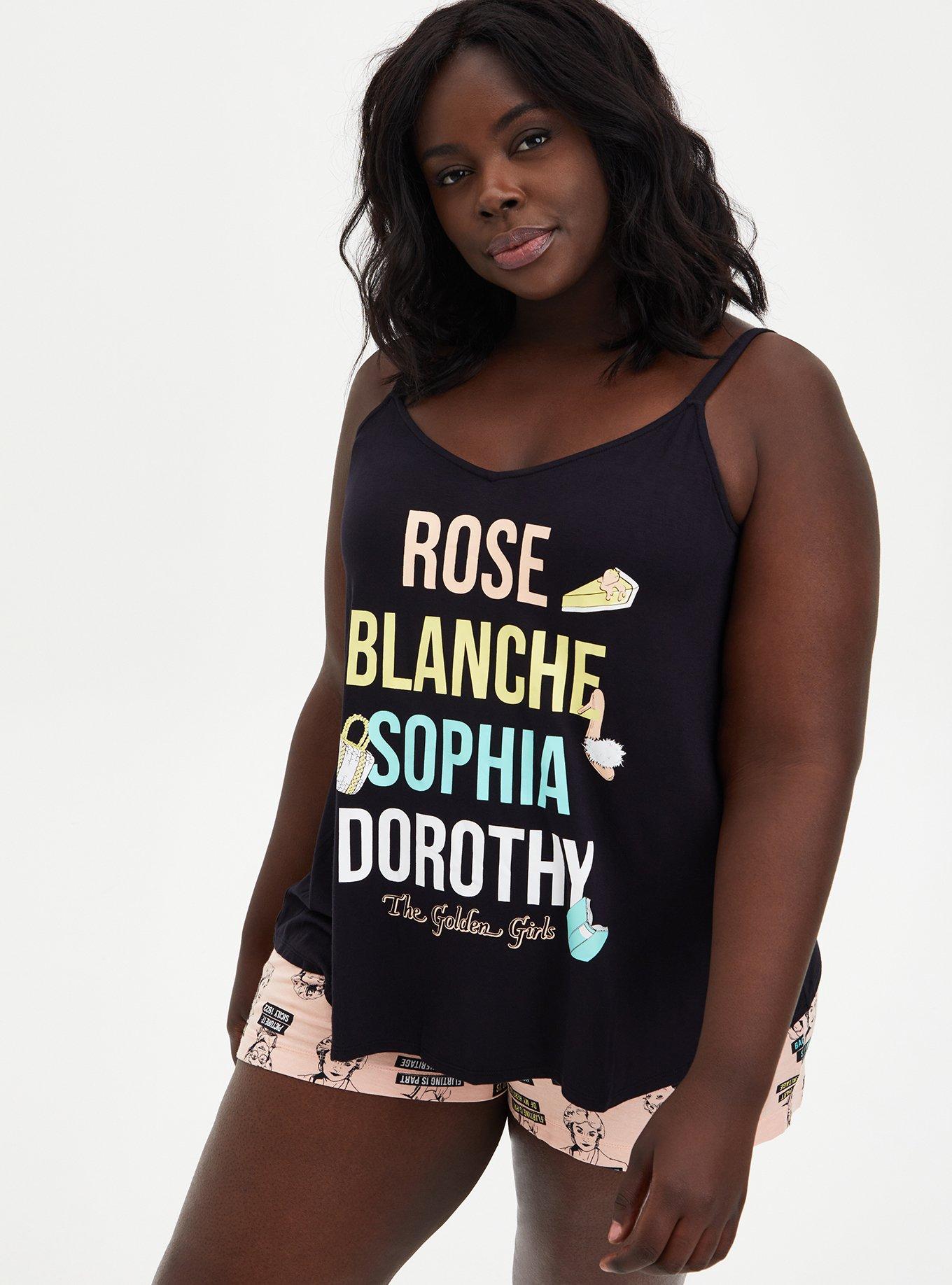 Plus Size  Golden Girls Black Sleep Tank, DEEP BLACK, alternate