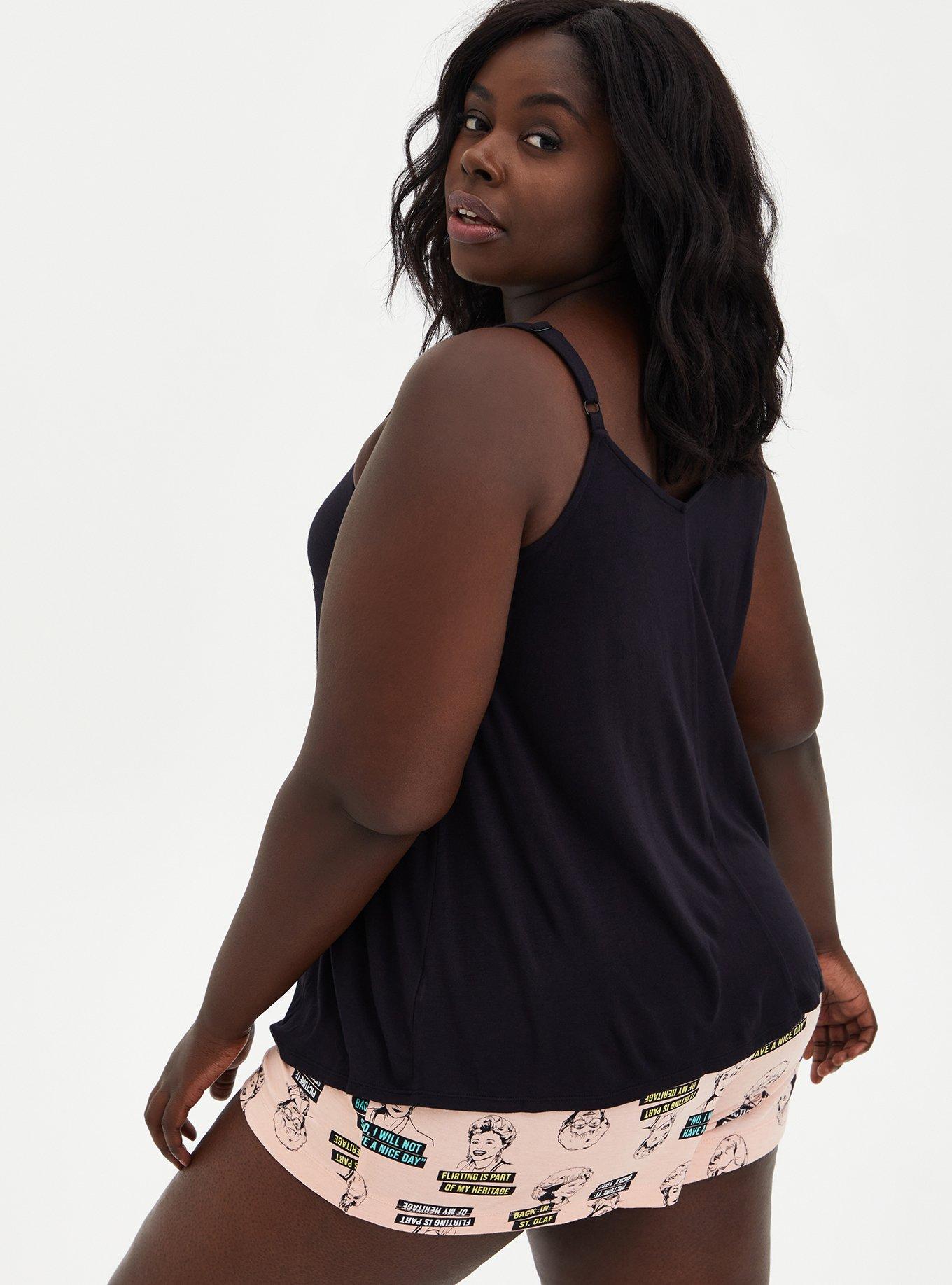 Plus Size  Golden Girls Black Sleep Tank, DEEP BLACK, alternate