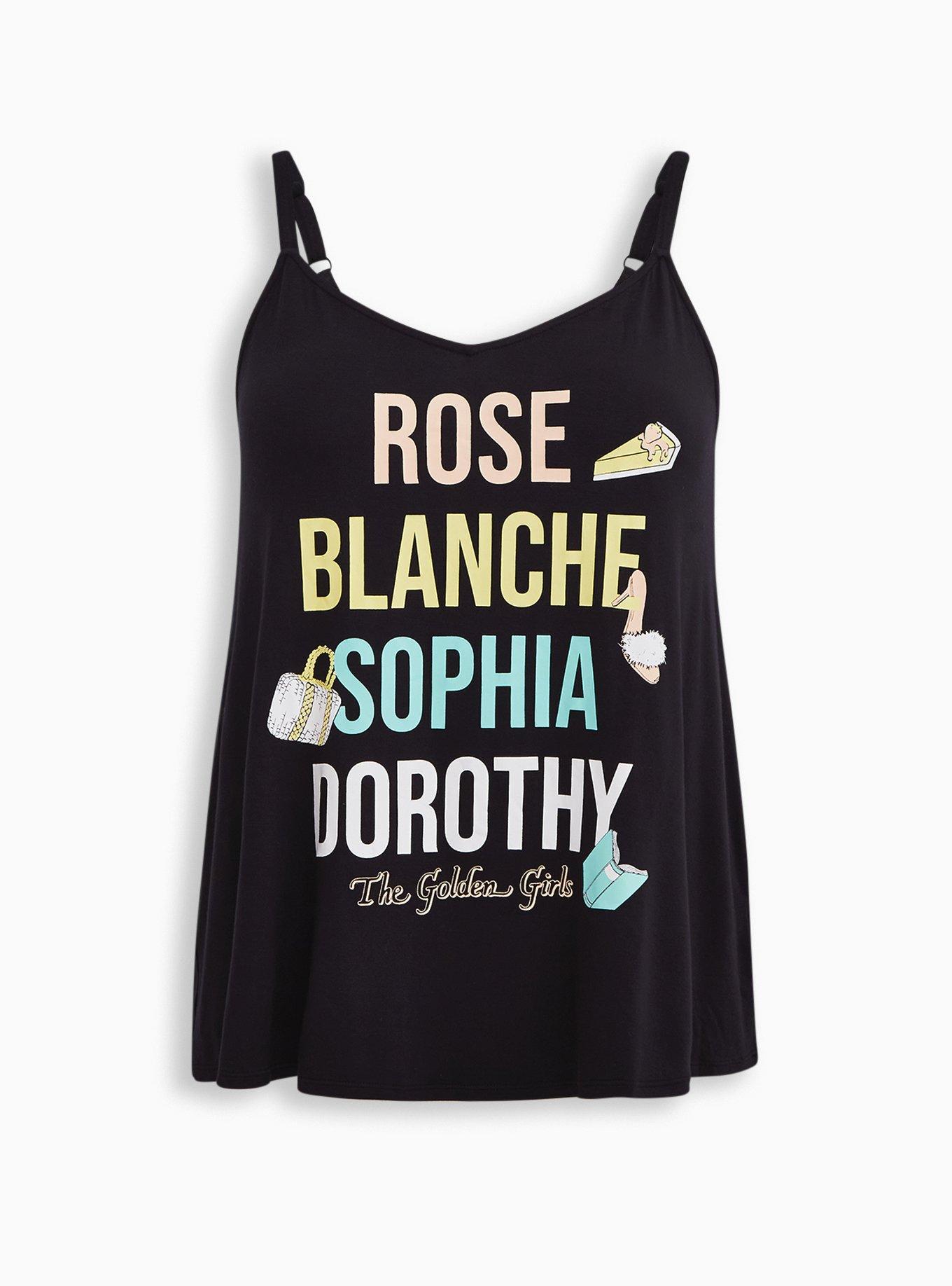 Plus Size  Golden Girls Black Sleep Tank, DEEP BLACK, hi-res