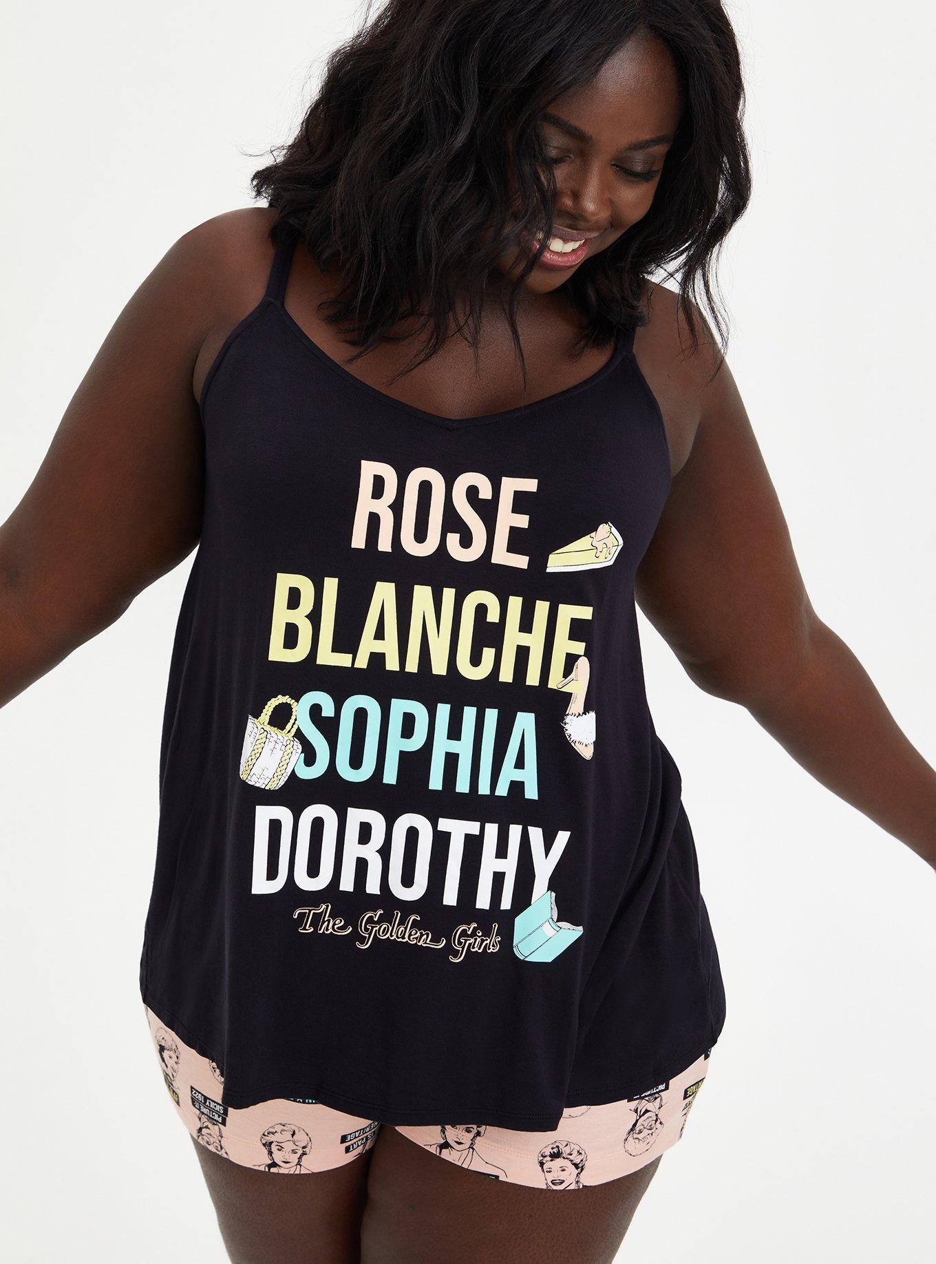 Plus Size  Golden Girls Black Sleep Tank, DEEP BLACK, hi-res