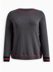 Plus Size Everyday Fleece Long Sleeve Active Sweatshirt, CHARCOAL HEATHER, hi-res