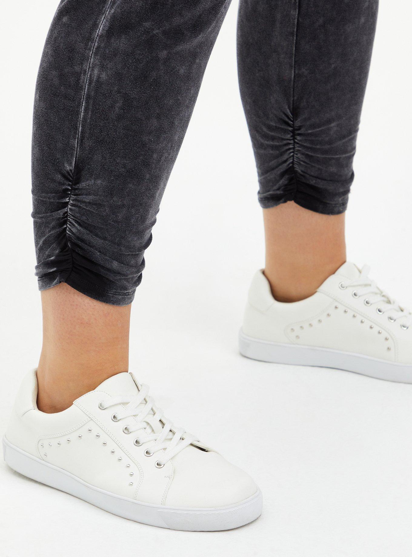 Plus Size Super Soft Black Wash Cold Shoulder Jumpsuit, DEEP BLACK, alternate