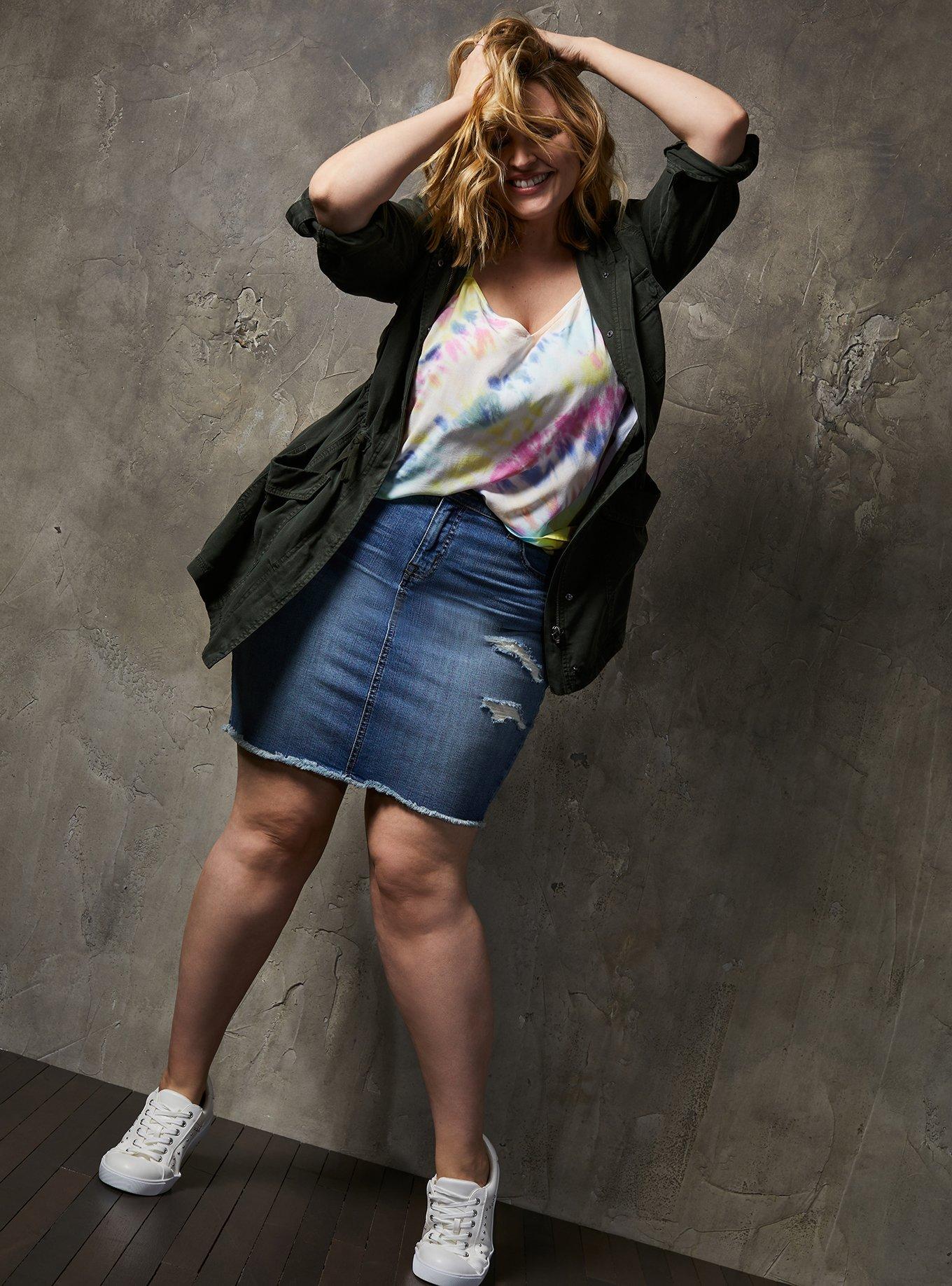 Plus Size Sophie Rayon Slub Swing Cami, TIE DYE WHITE, alternate