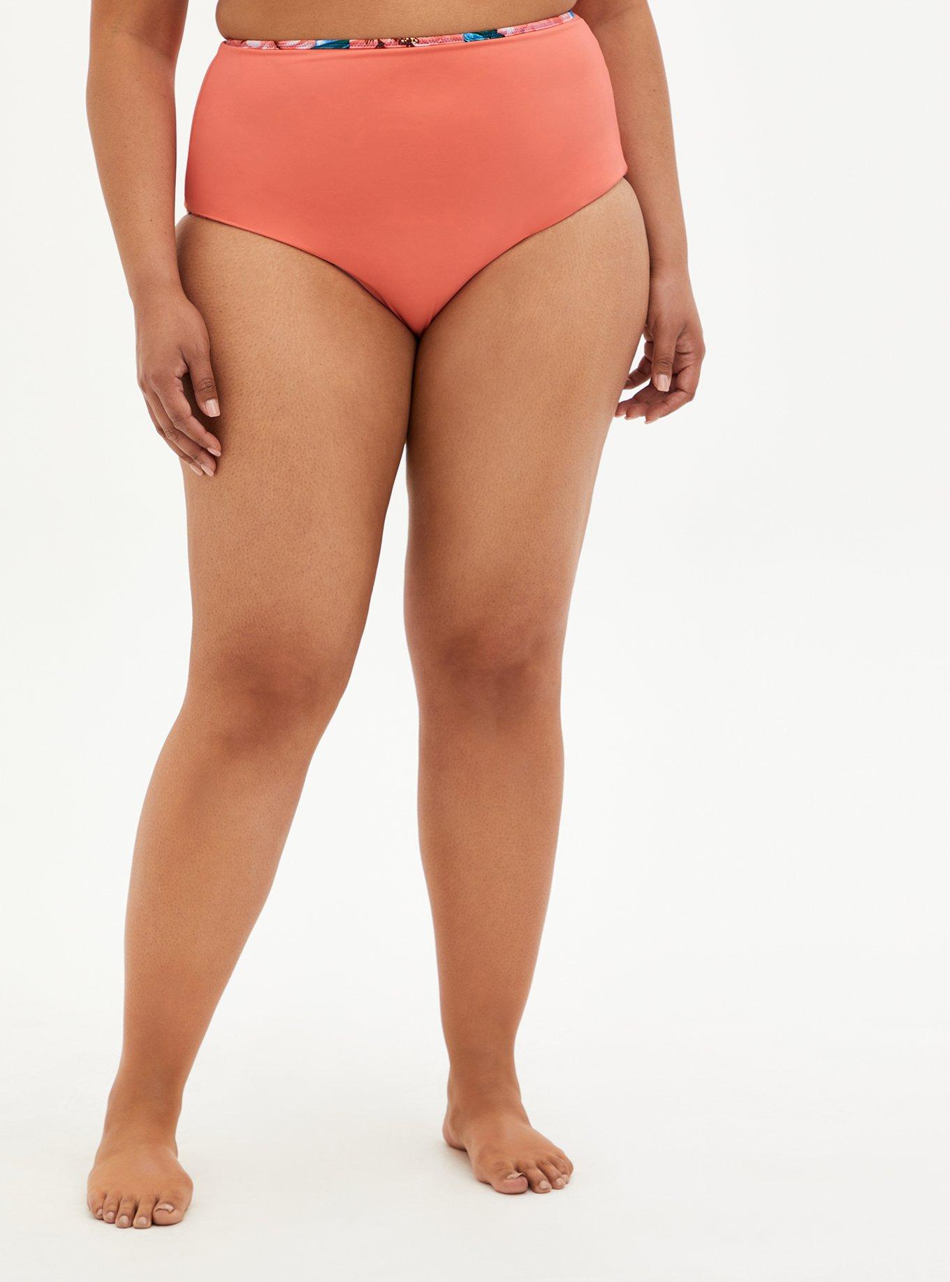 Plus Size High-Rise Reversible Swim Bottom, WATER FLORAL, alternate