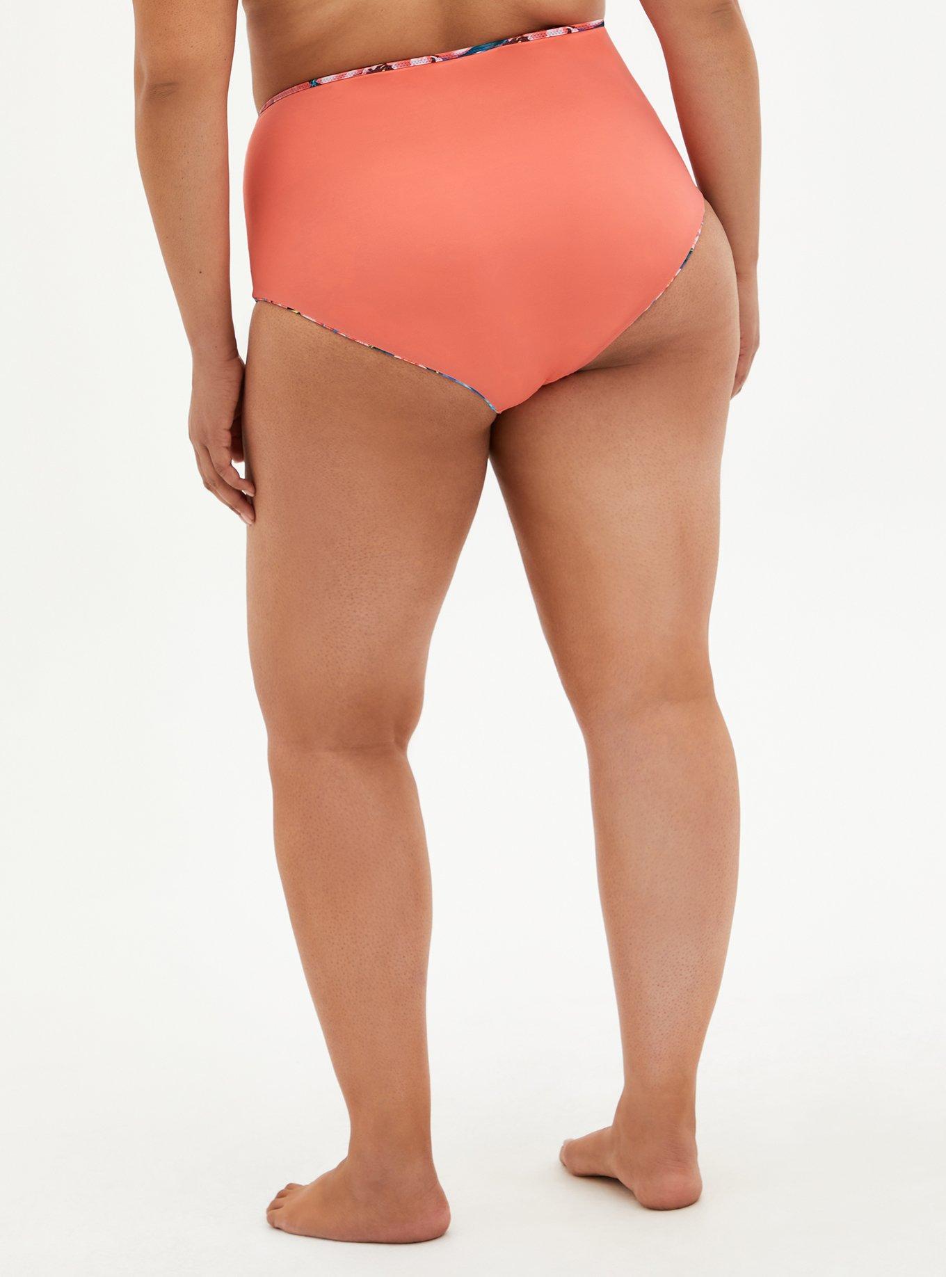 Plus Size High-Rise Reversible Swim Bottom, WATER FLORAL, alternate