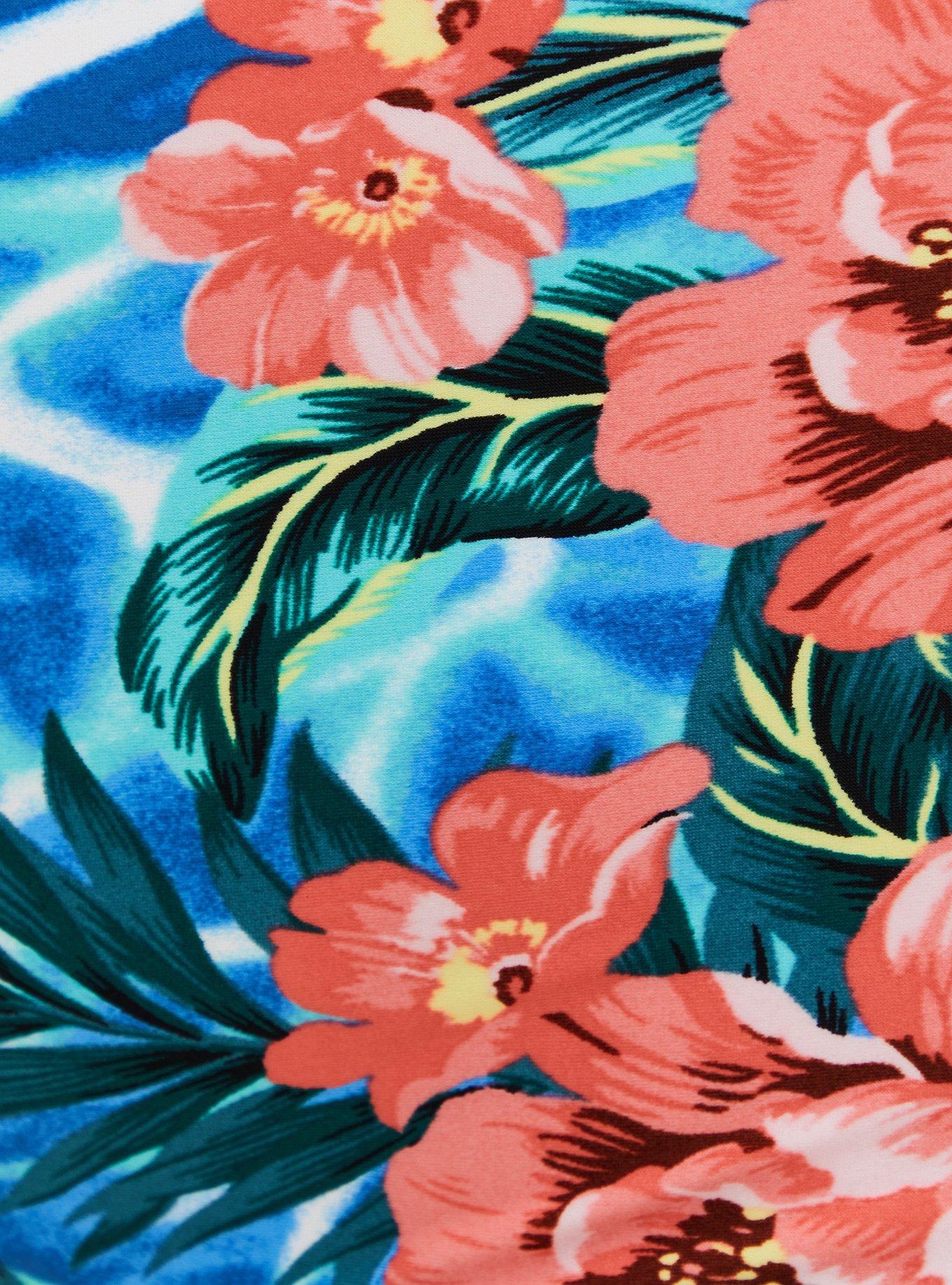 Plus Size High-Rise Reversible Swim Bottom, WATER FLORAL, alternate