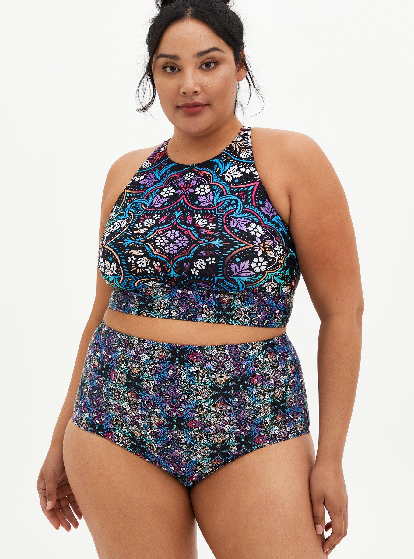 Plus size high neck swim top hotsell