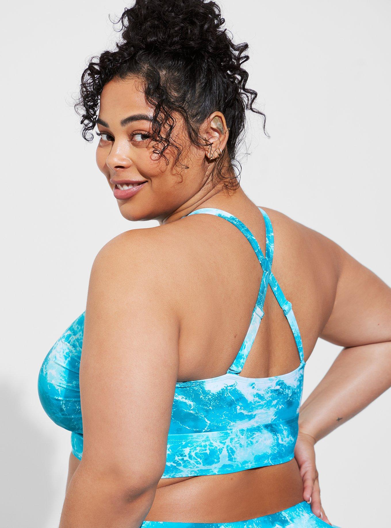 Wireless High Neck Bikini Top, OCEAN WAVES, alternate