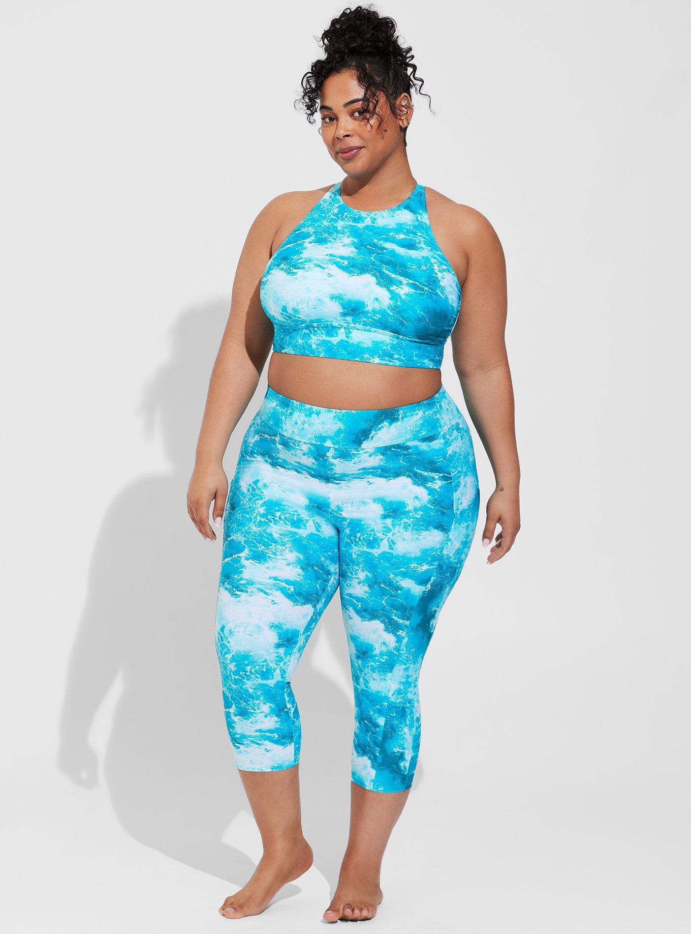 Wireless High Neck Bikini Top, OCEAN WAVES, alternate