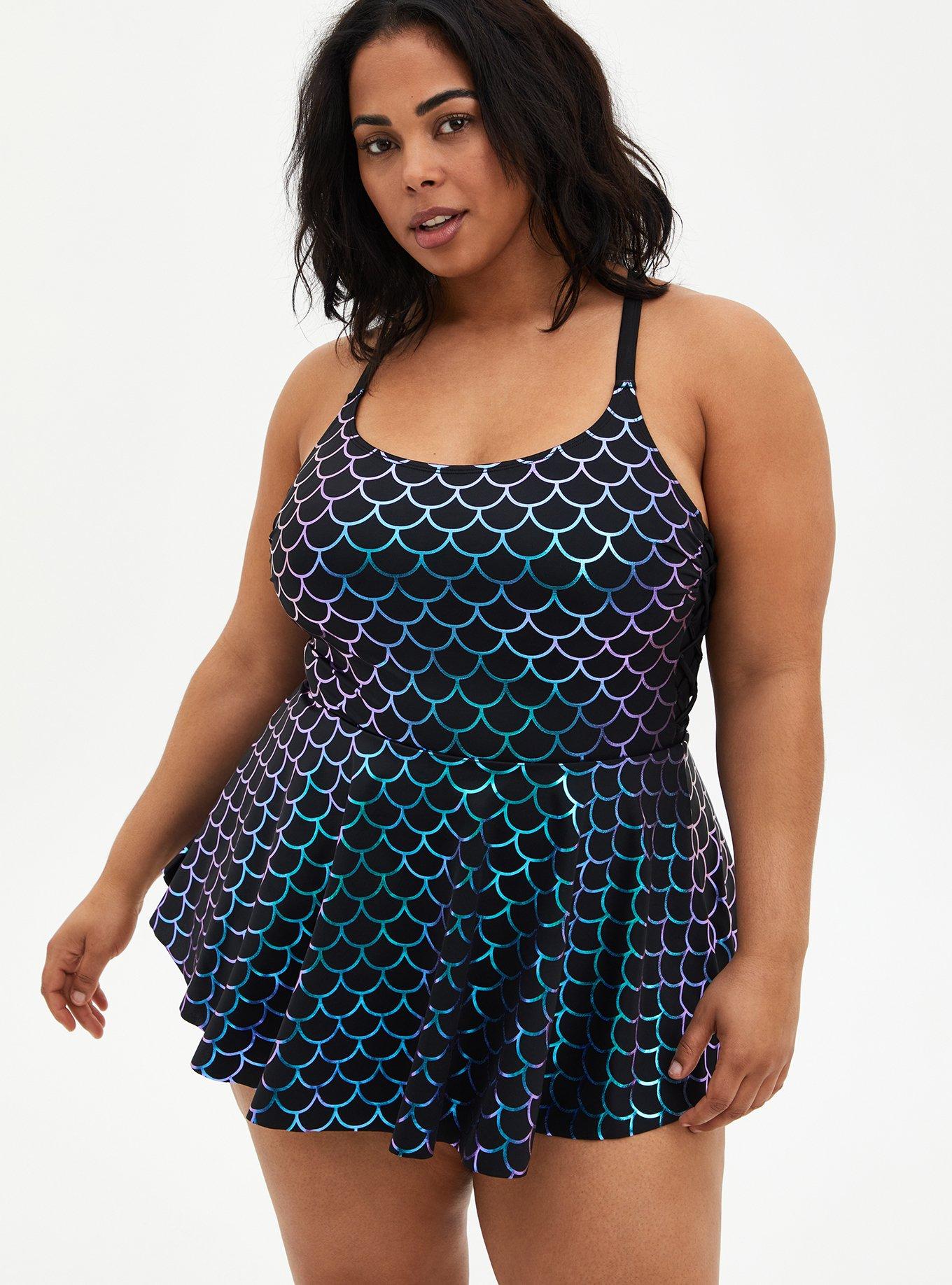 Plus Size - Wireless Short Lattice Side Dress With Brief - Torrid