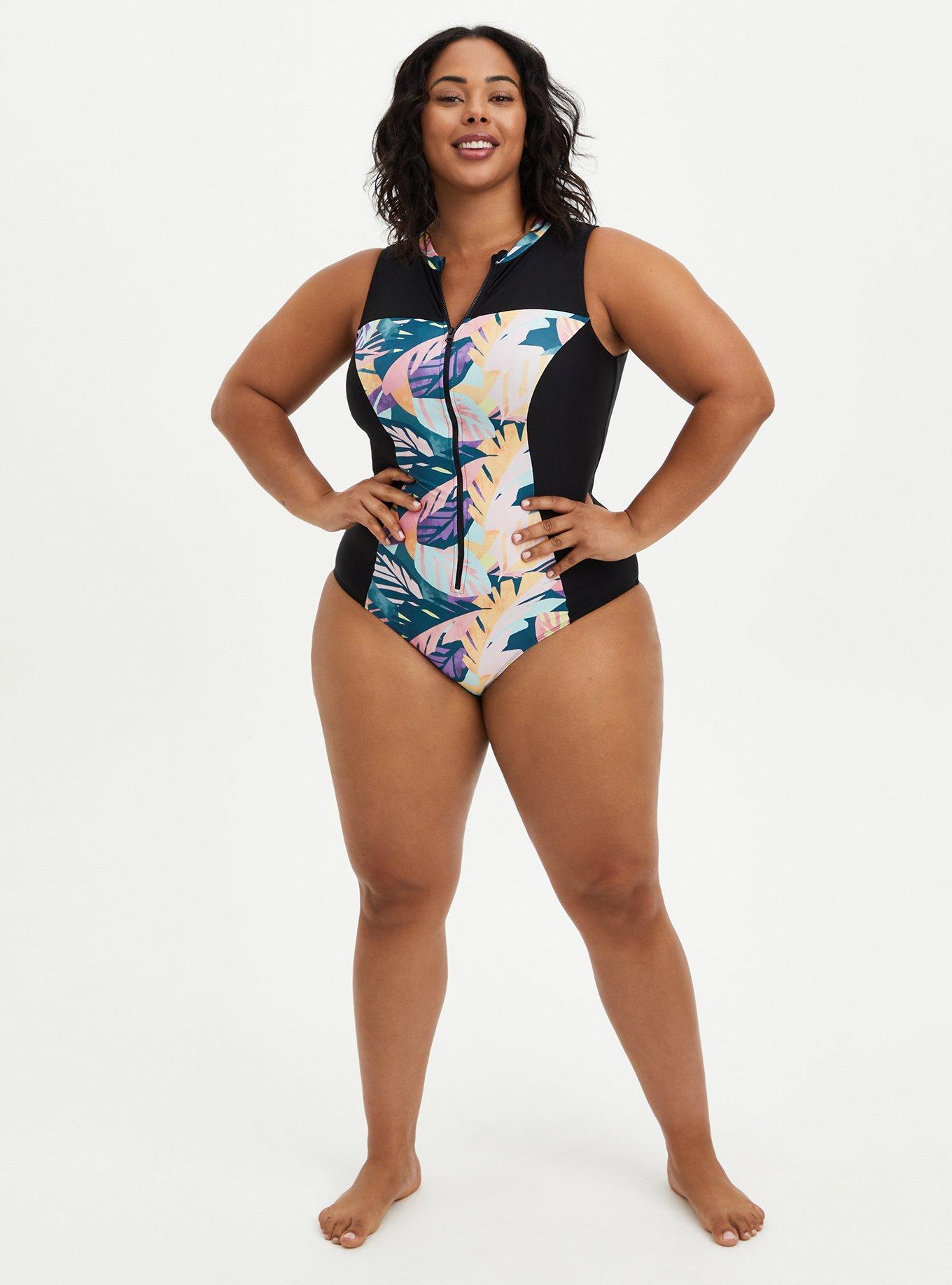 SIGNATURE SWIM ZIP FRONT SLEEVELESS ONE PIECE