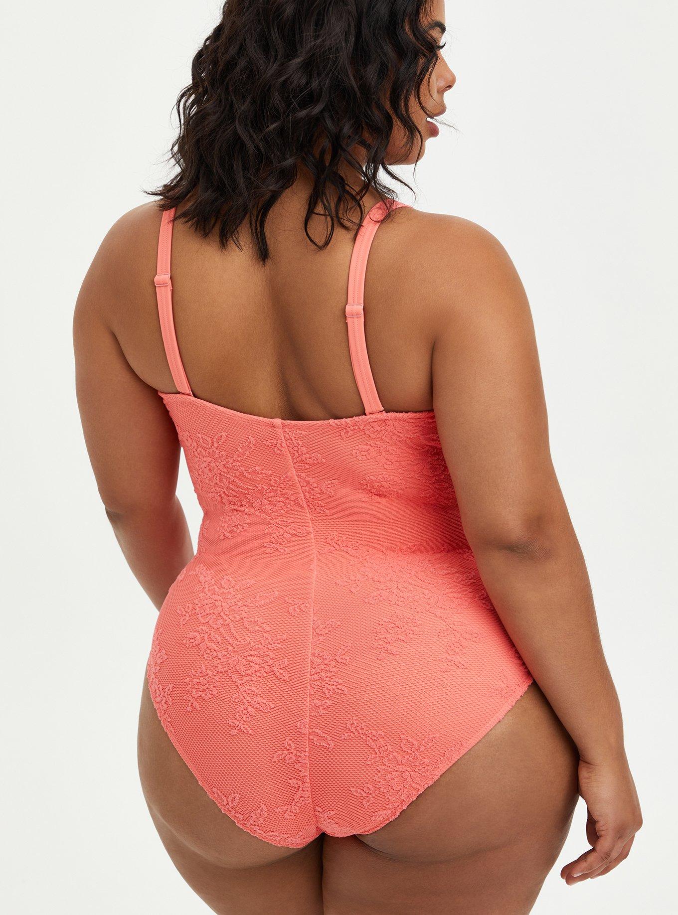 Swimsuits For All Women's Plus Size Temptress One Piece Swimsuit 18 Coral
