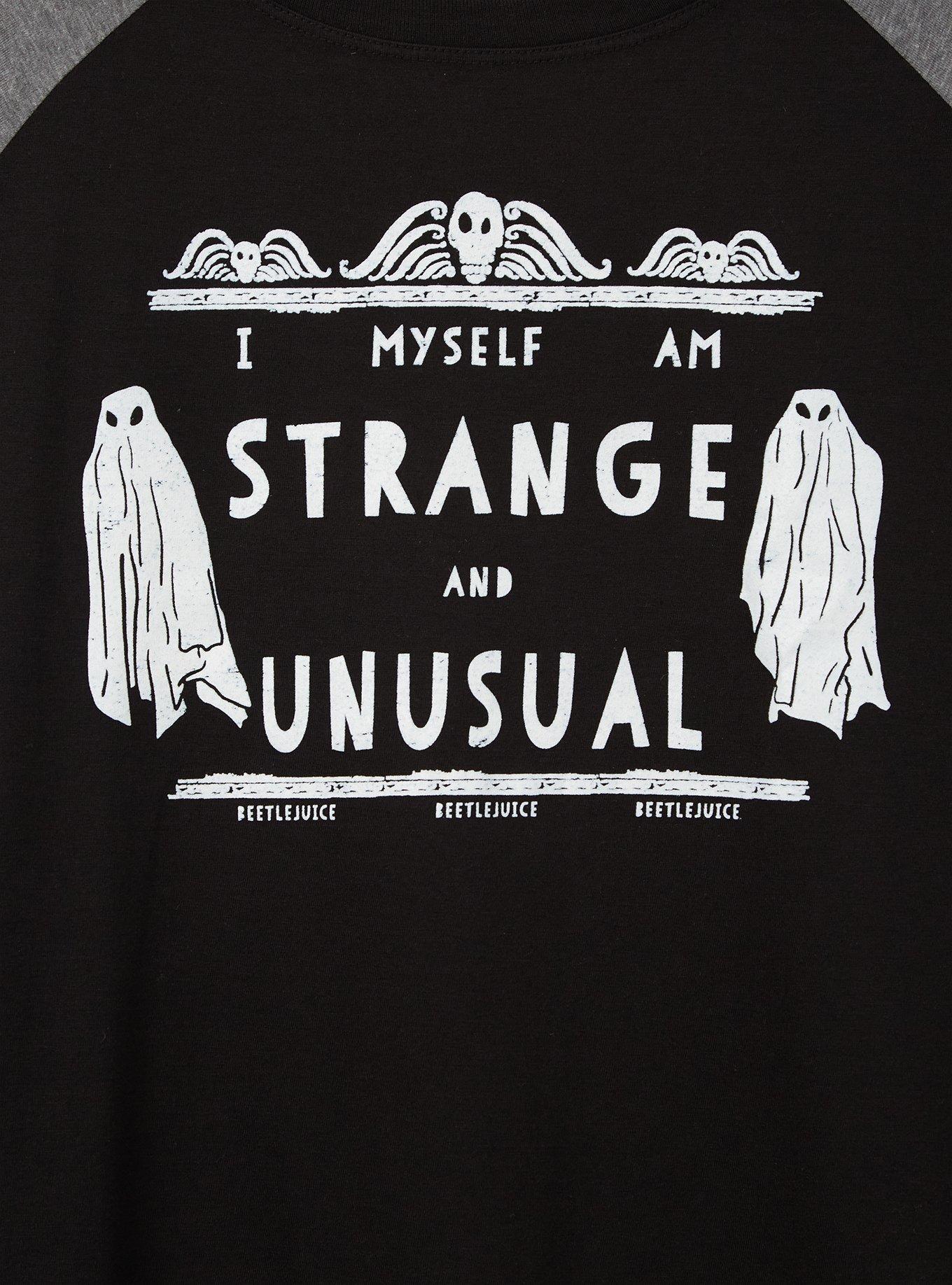Plus Size Beetle Juice Strange & Unusual Classic Fit Raglan Tee - Black, DEEP BLACK, alternate