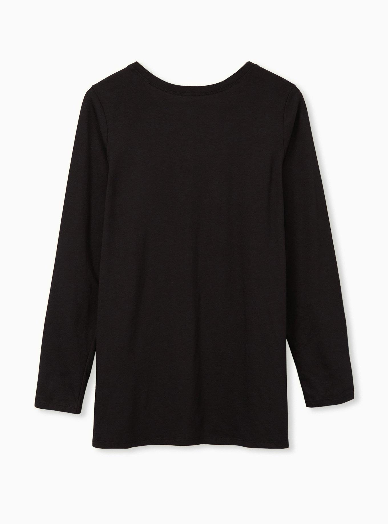 Plus Size The Shining Twins Long Sleeve Crew Tee - Black, DEEP BLACK, alternate