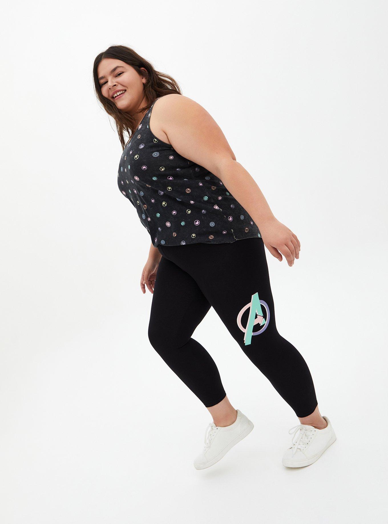 Plus Size Marvel Avengers Mineral Wash Strappy Black Tank, BLACK, alternate