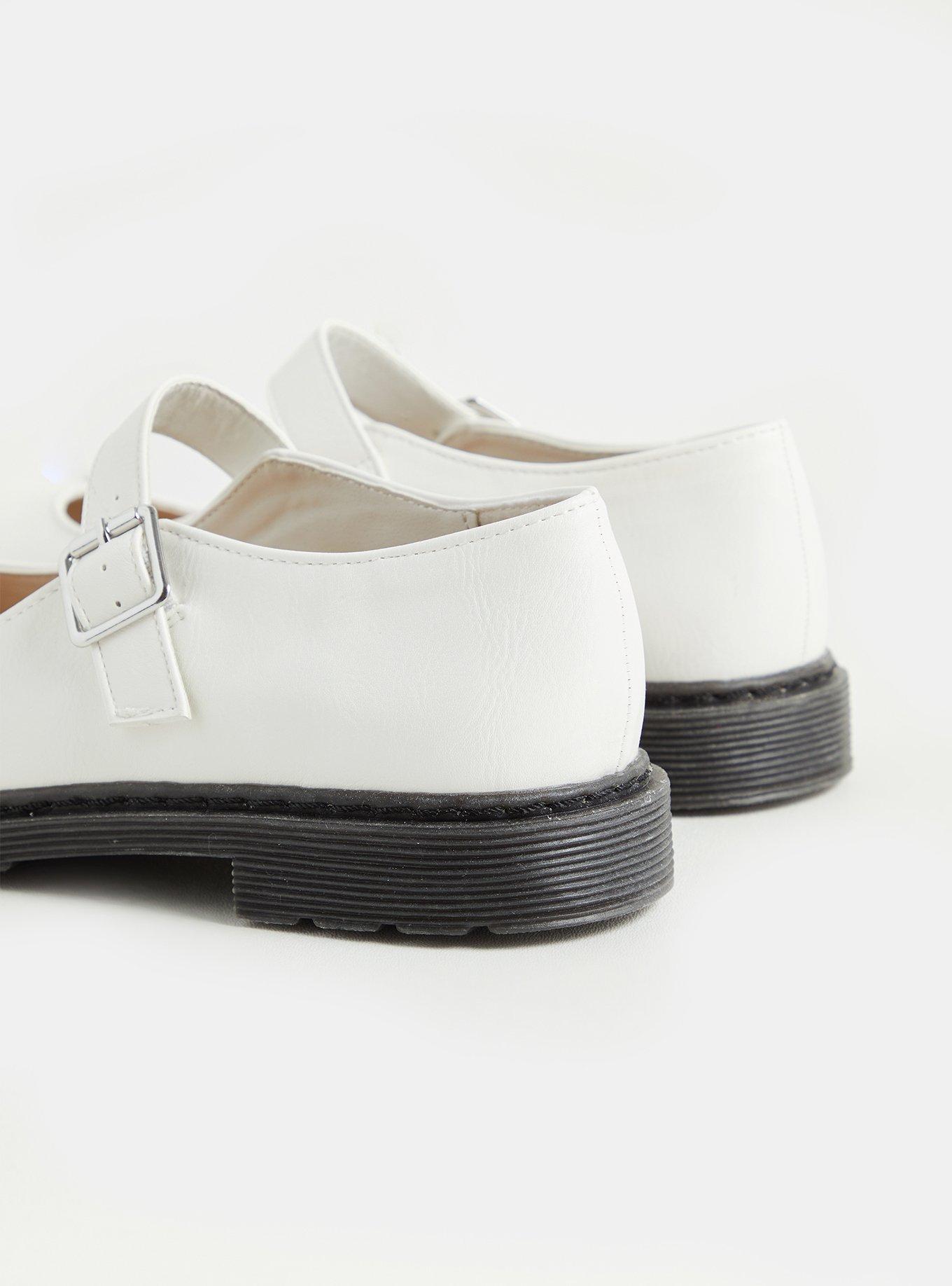 Plus Size White Faux Leather Mary Jane Flat (WW), WHITE, alternate