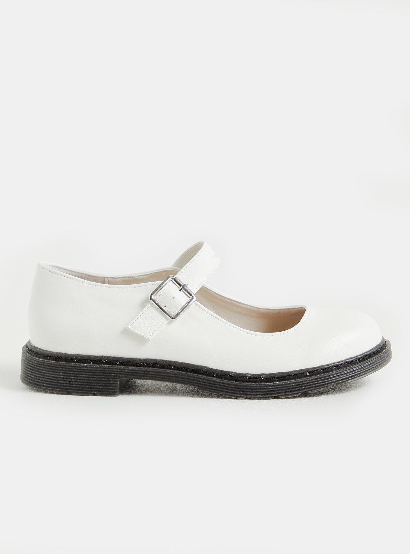 Plus Size White Faux Leather Mary Jane Flat (WW), WHITE, alternate
