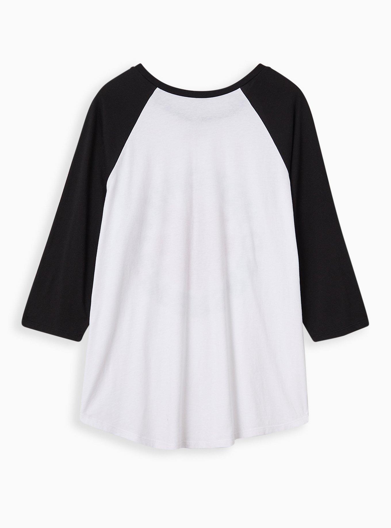 Plus Size Classic Fit Raglan Tee - Red Hot Chili Peppers White, BRIGHT WHITE, alternate