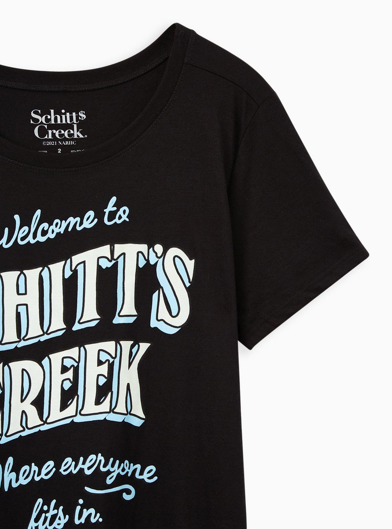 Plus Size - Slim Fit Crew Tee - Schitt's Creek Black - Torrid