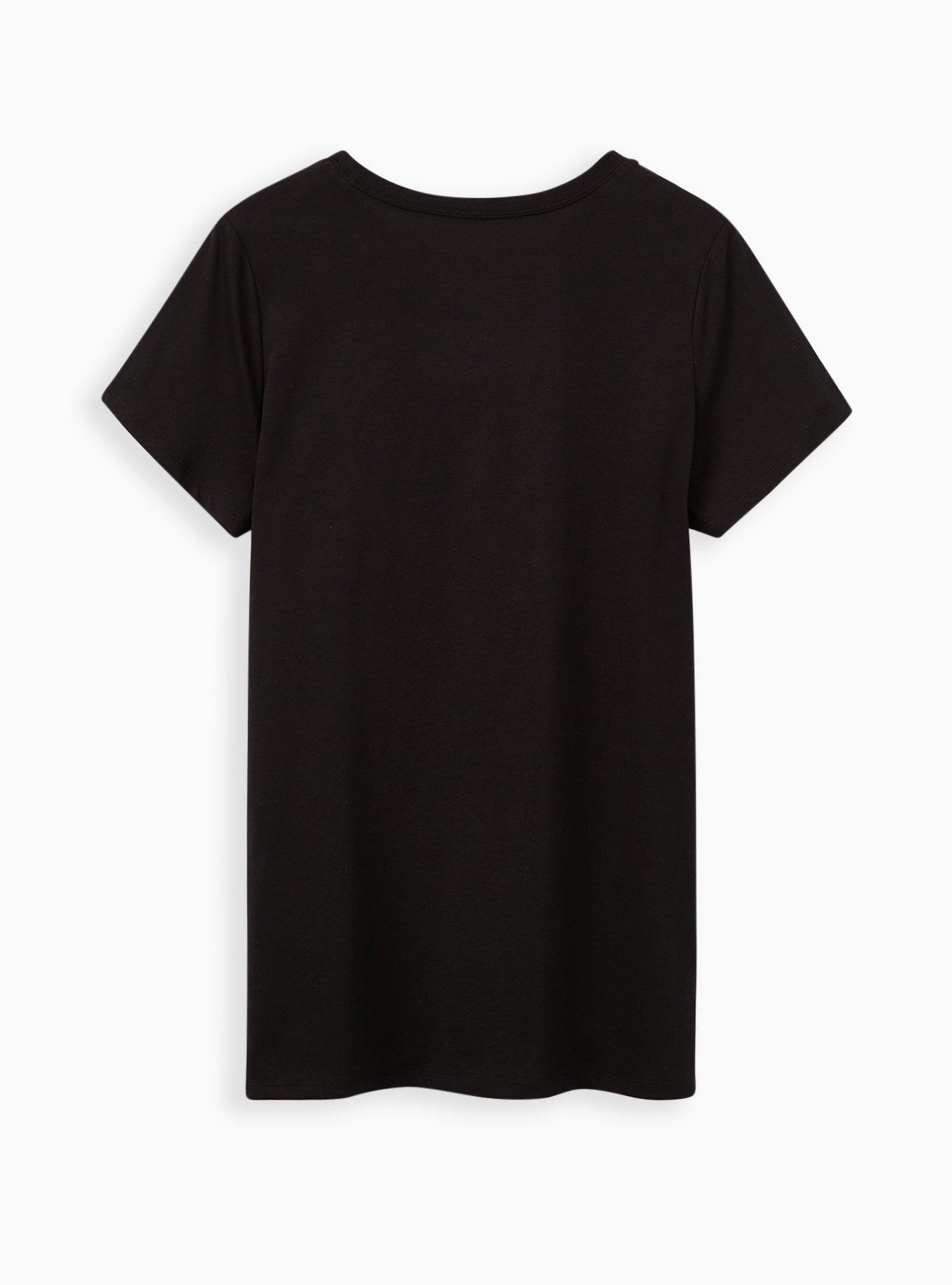 Plus Size Classic Fit Tunic Tee - Rolling Stones Leopard Black , DEEP BLACK, alternate