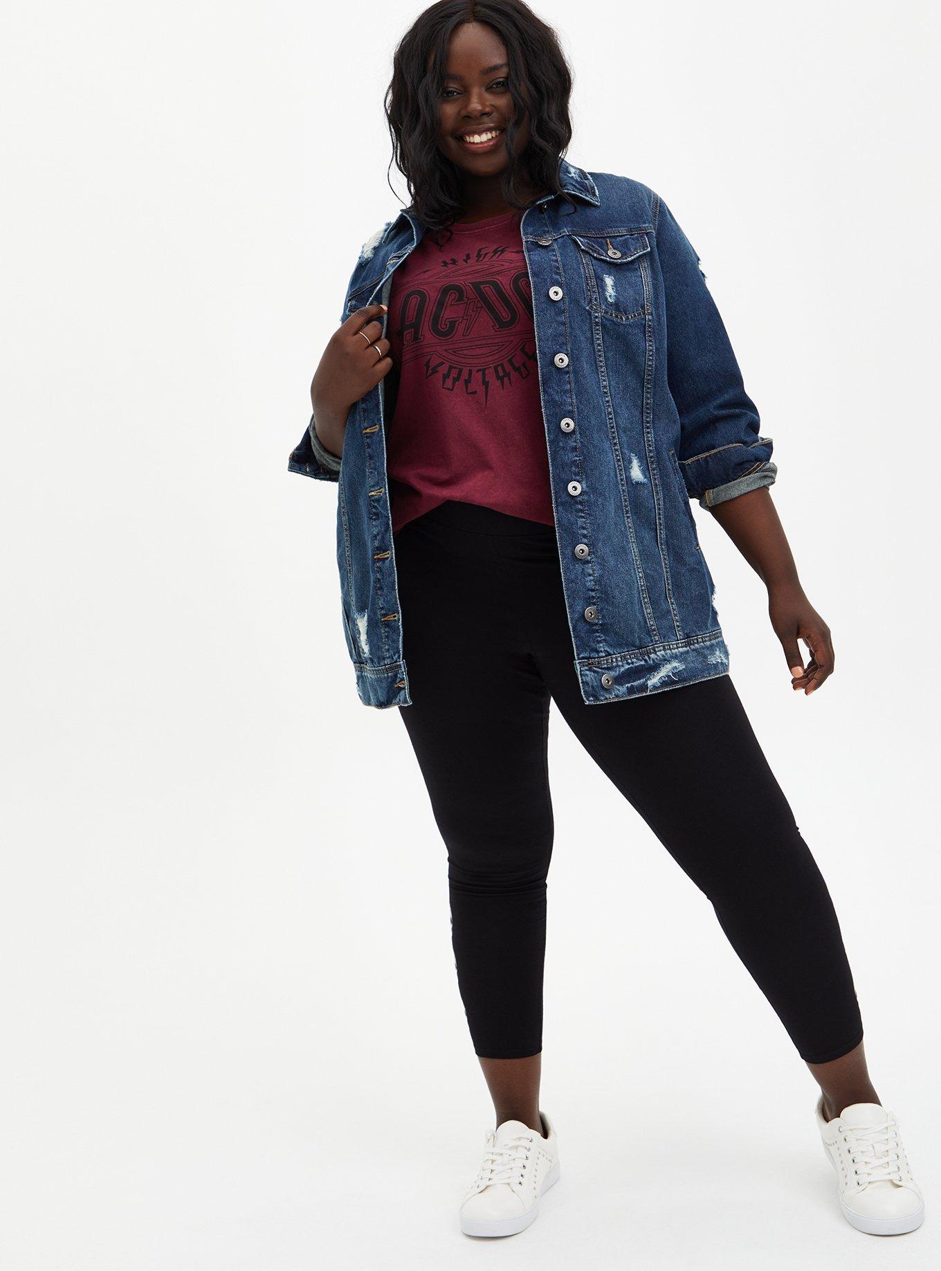 Plus Size Classic Fit Tunic Tee - AC/DC Mineral Wash Burgundy Red, RED, alternate