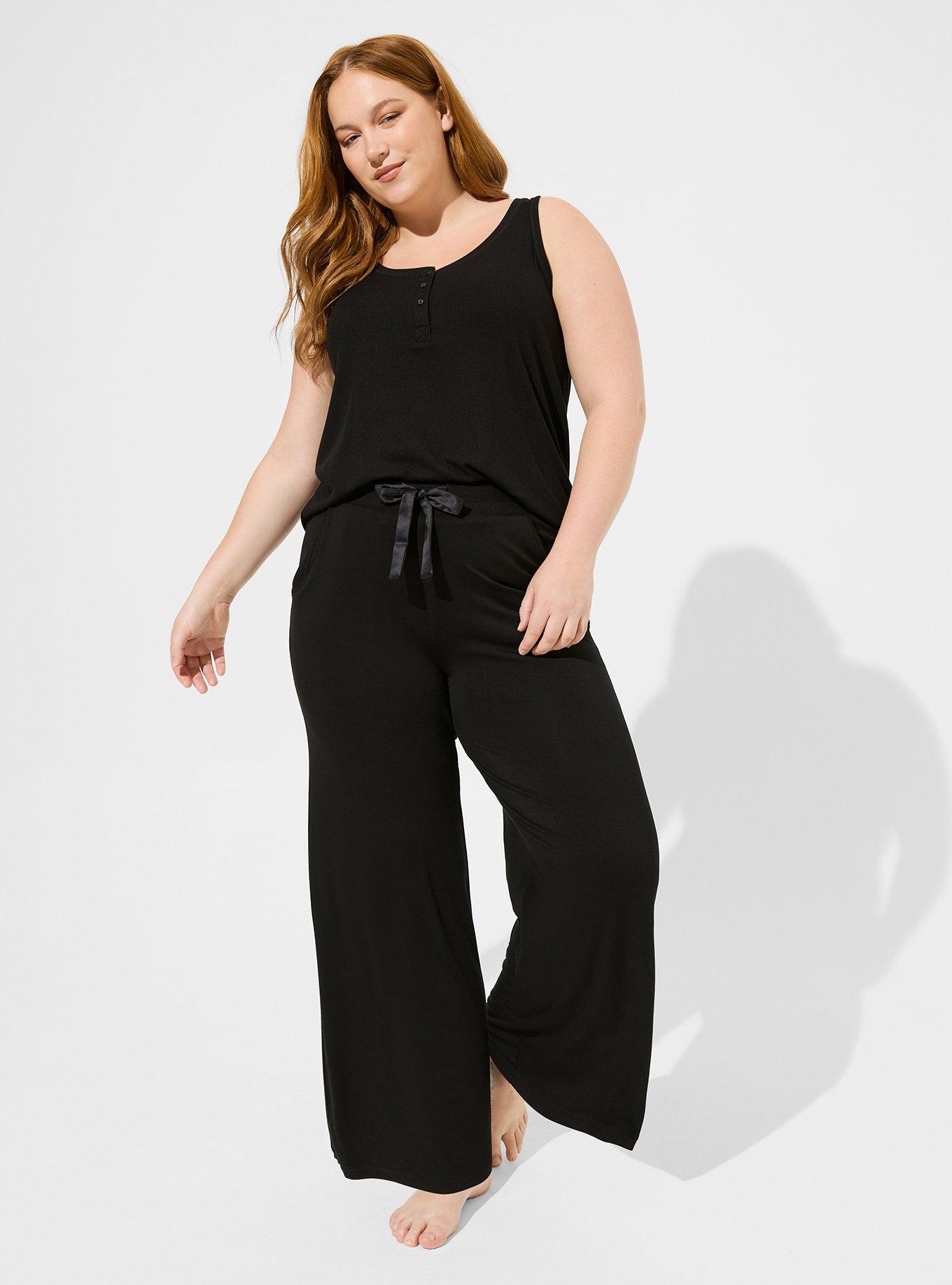 Wide Leg Lounge Pant - Black