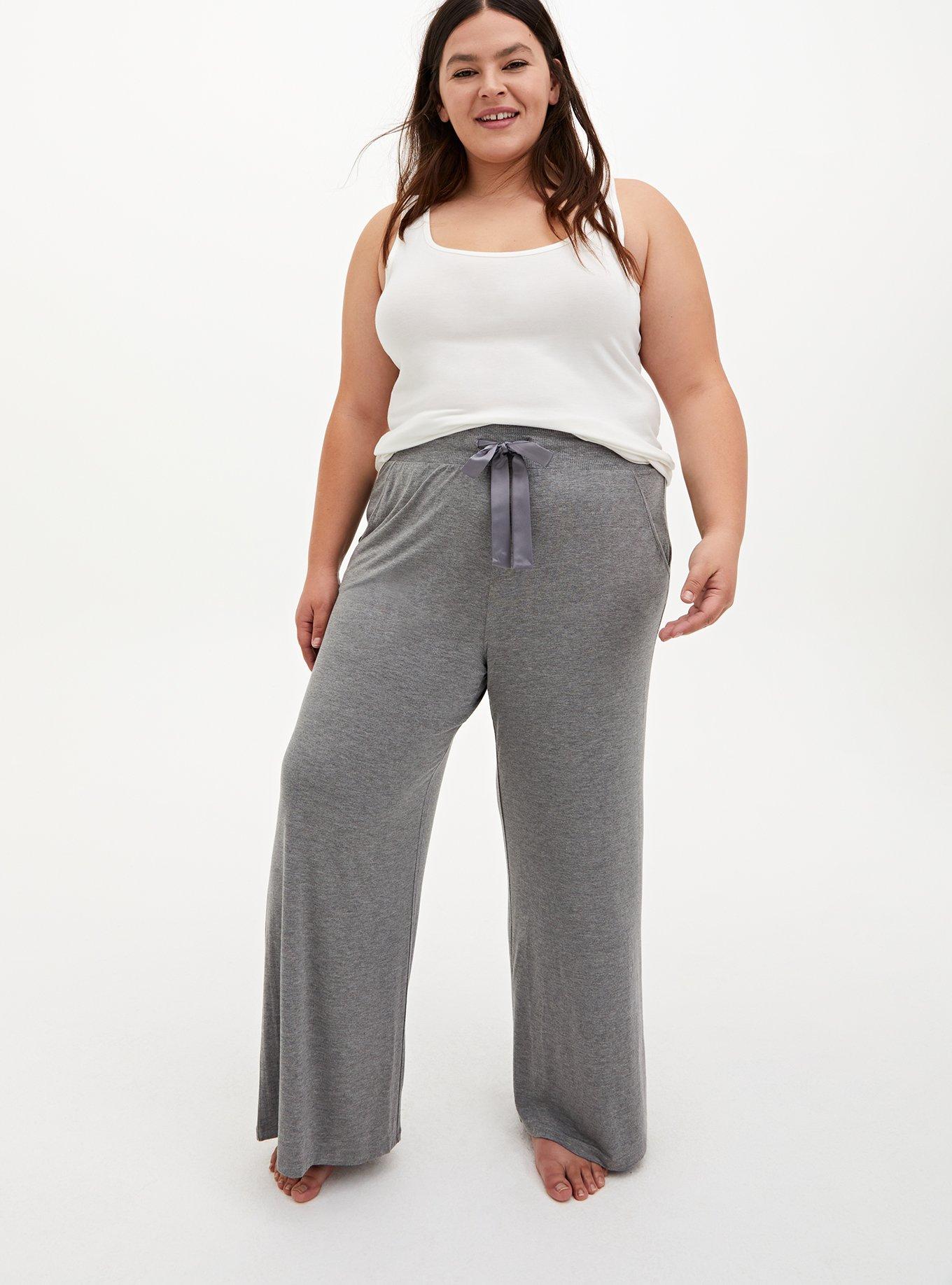 Comfy Plus Size Wide Leg Lounge Pants with Drawstring Pockets