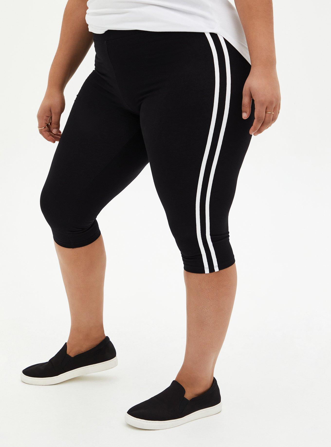 Pedal Pusher Premium Legging - Side Stripe Black, , hi-res