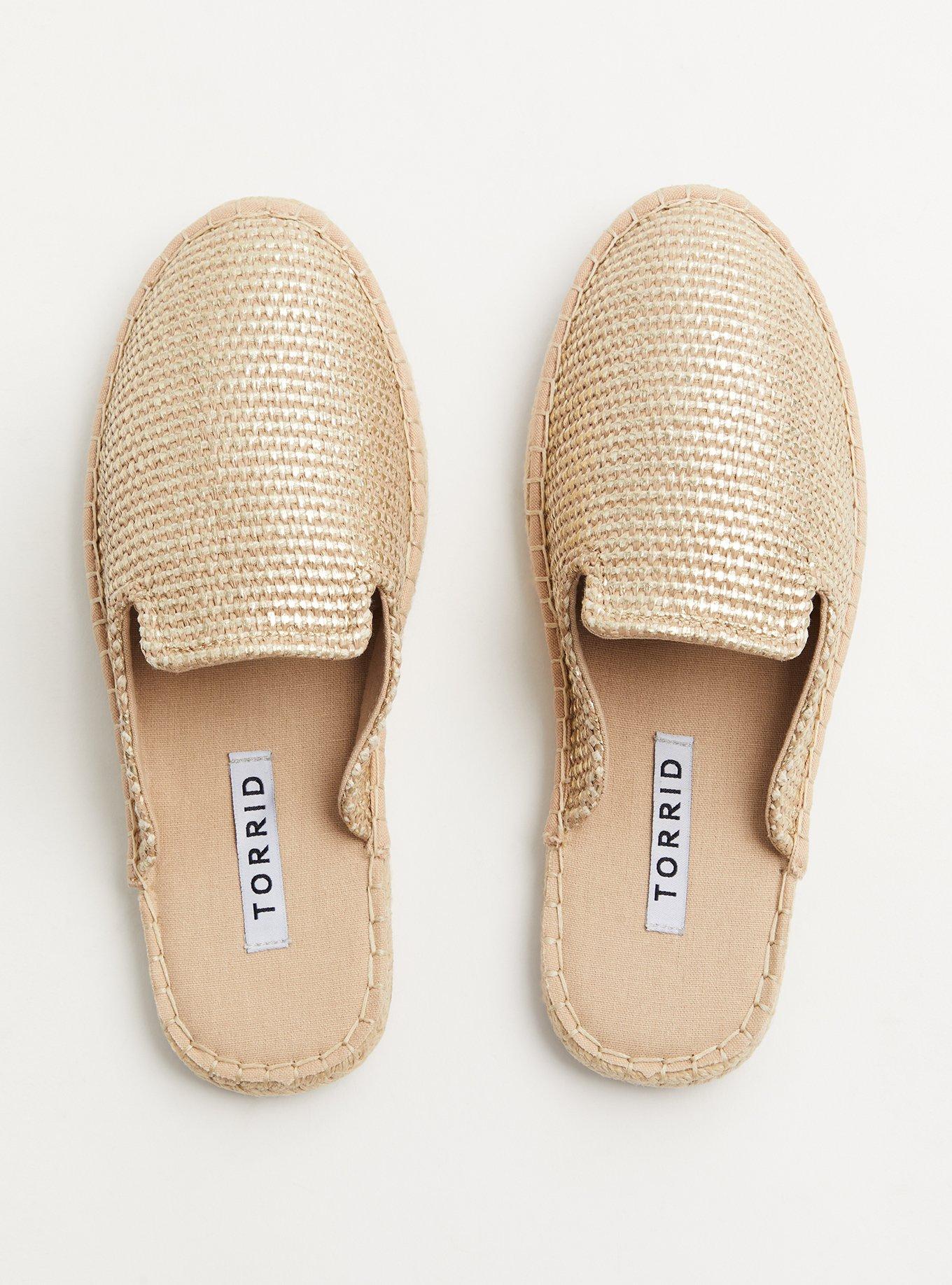 Plus Size Slip-On Espadrille Mule (WW), GOLD, hi-res