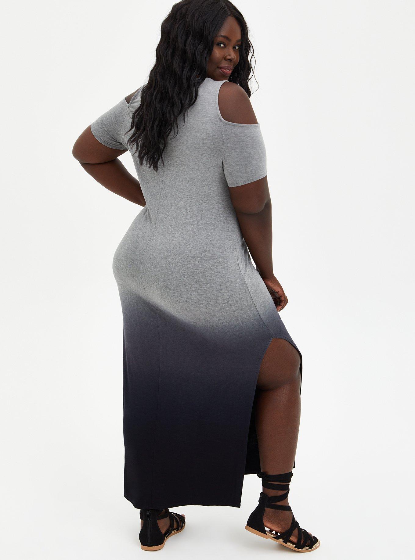 Torrid black cold shoulder dress top