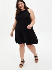 Mini Super Soft Trapeze Dress, DEEP BLACK, alternate