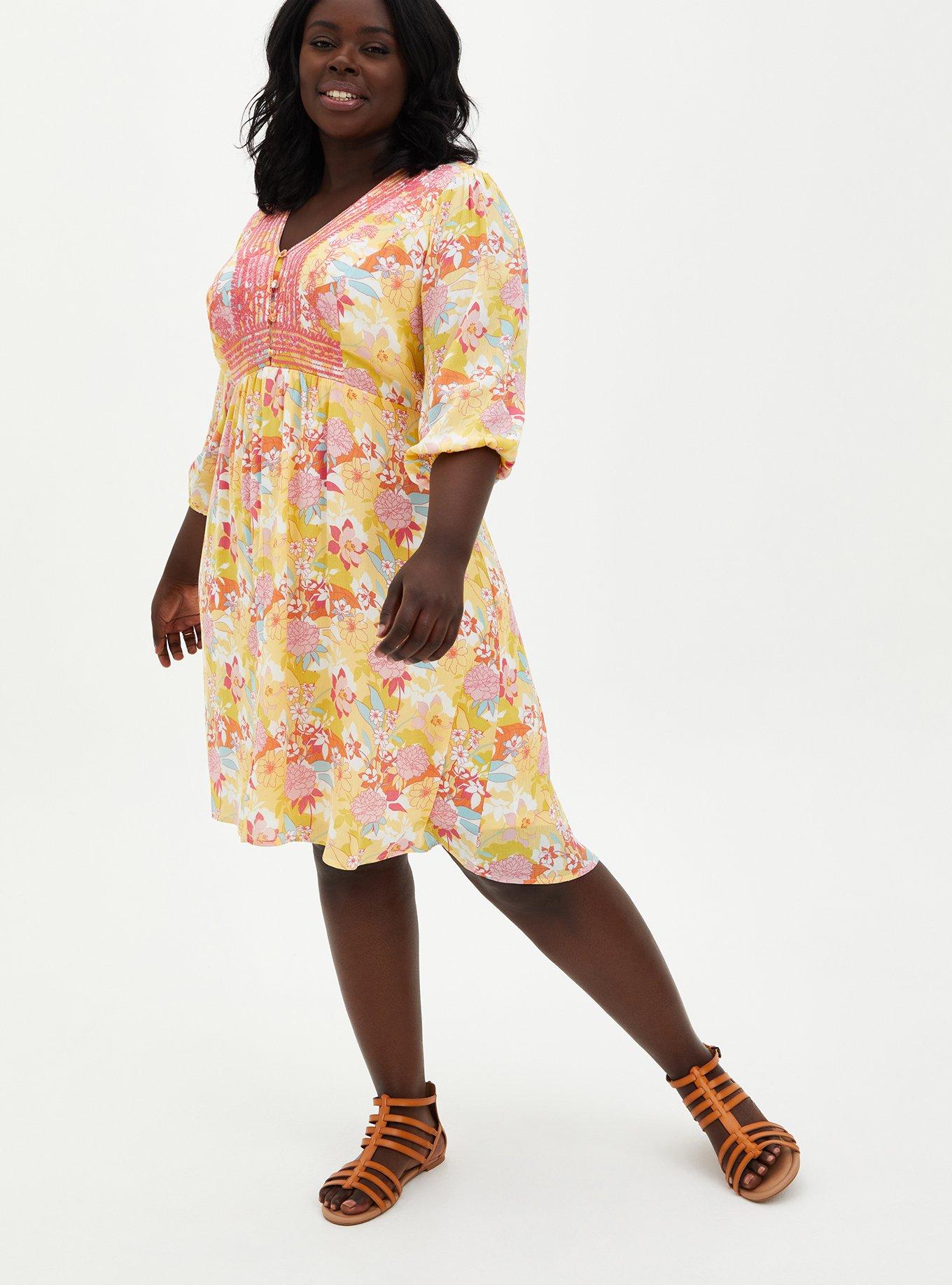 Torrid yellow shop floral dress