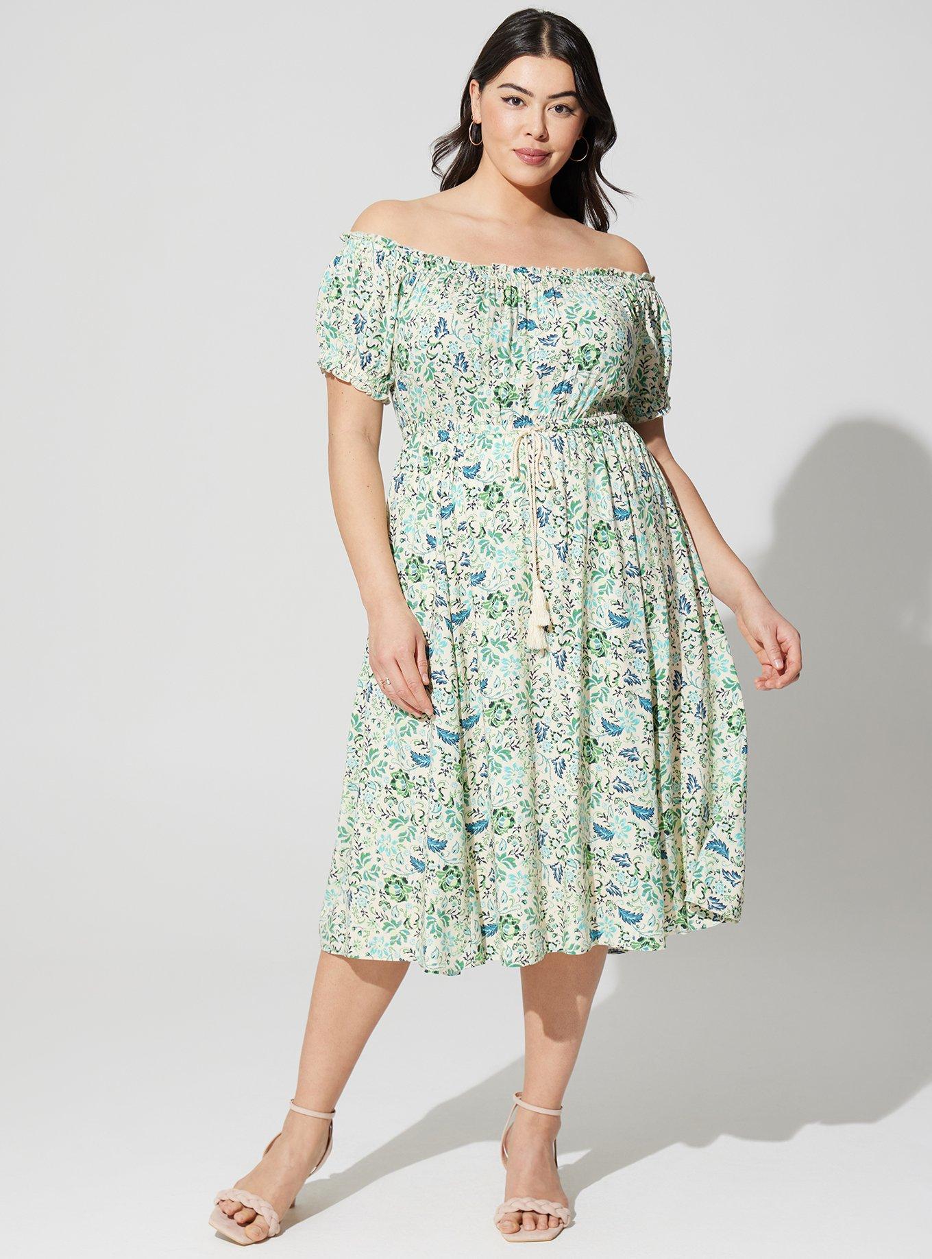 Plus Size - Tea Length Challis A-line Skirt - Torrid